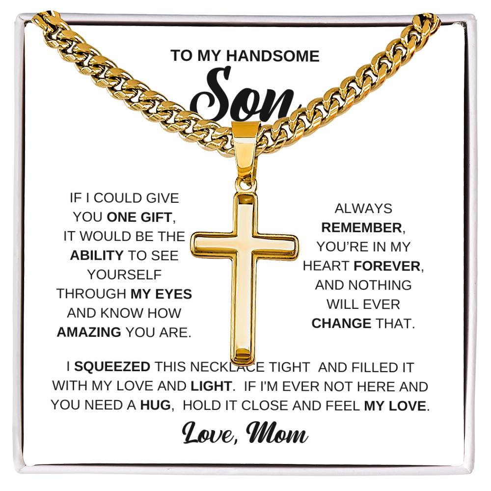 To My Handsome Son, Hold It Close And Feel My Love, Love Mom