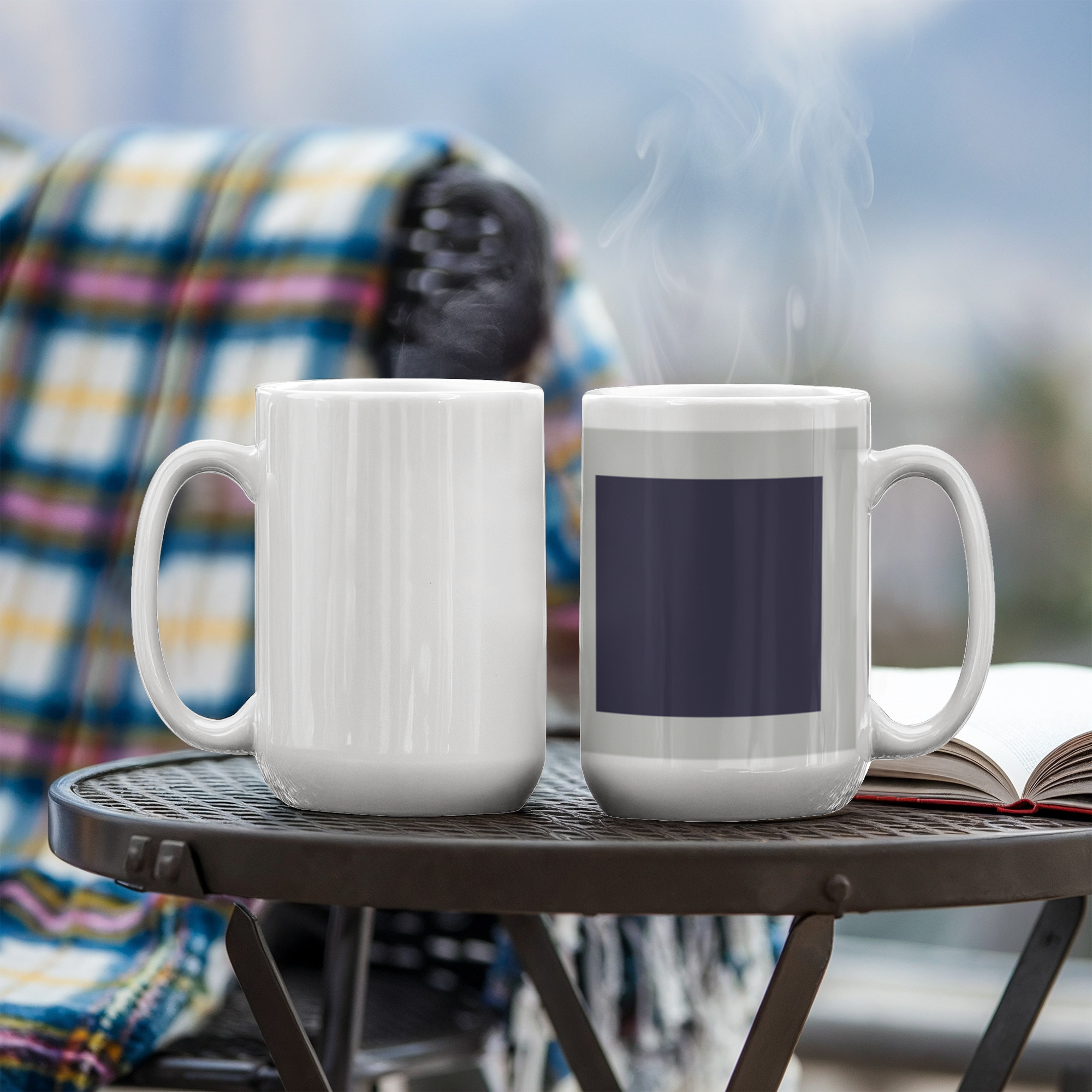 Black Suprematic Square (1915) on a white mug