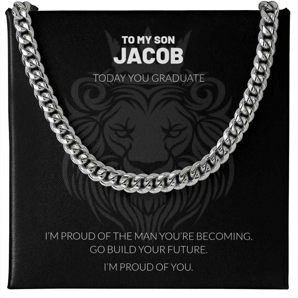 Personalized Graduation Necklace for Son – Cuban Link Gift
