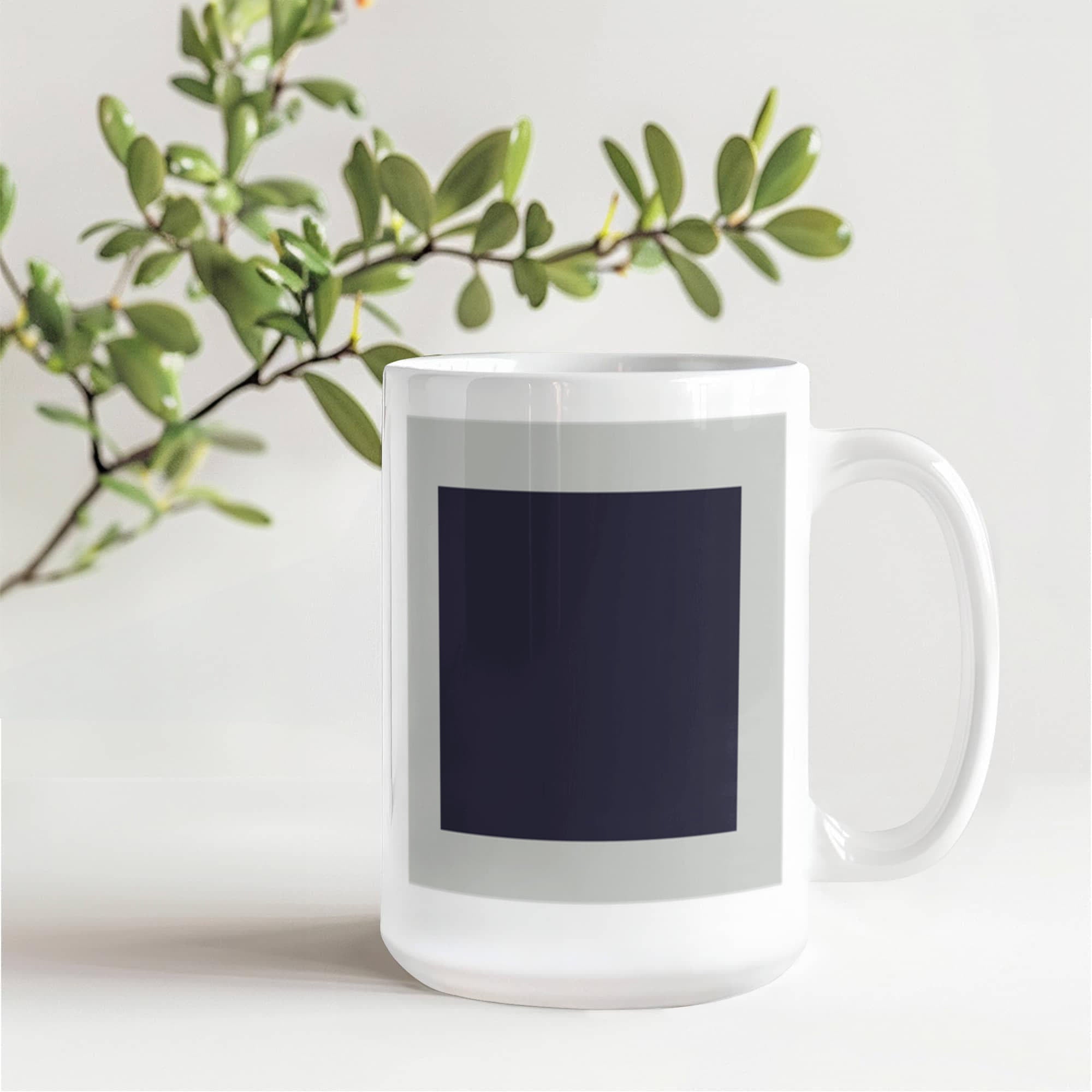 Black Suprematic Square (1915) on a white mug