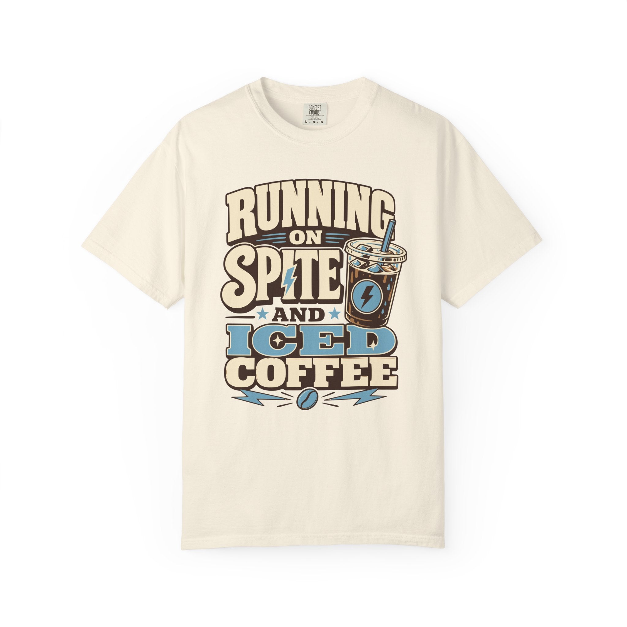 Running on Spite and Iced Coffee T-Shirt — Funny Coffee Lover Graphic Tee