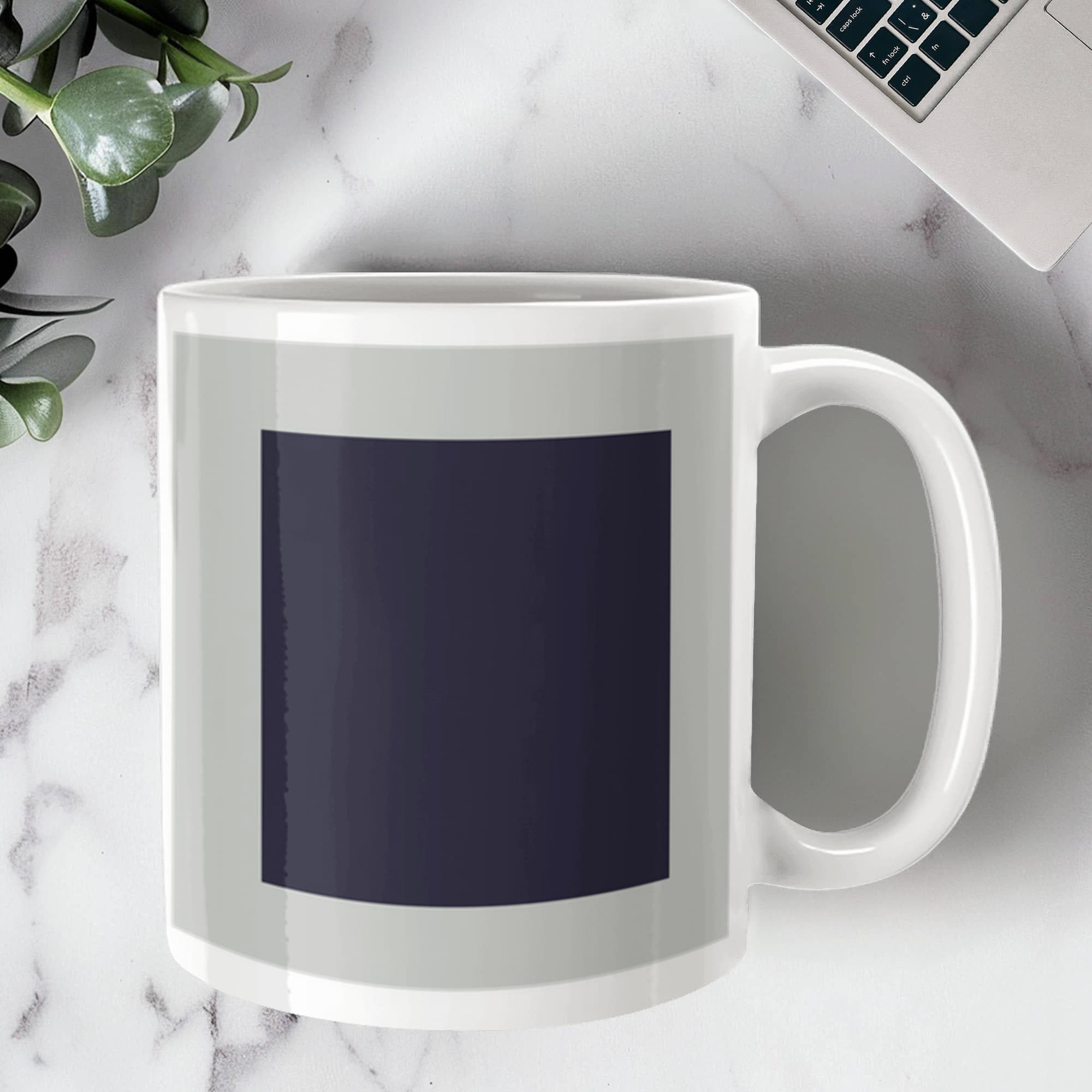 Black Suprematic Square (1915) on a white mug