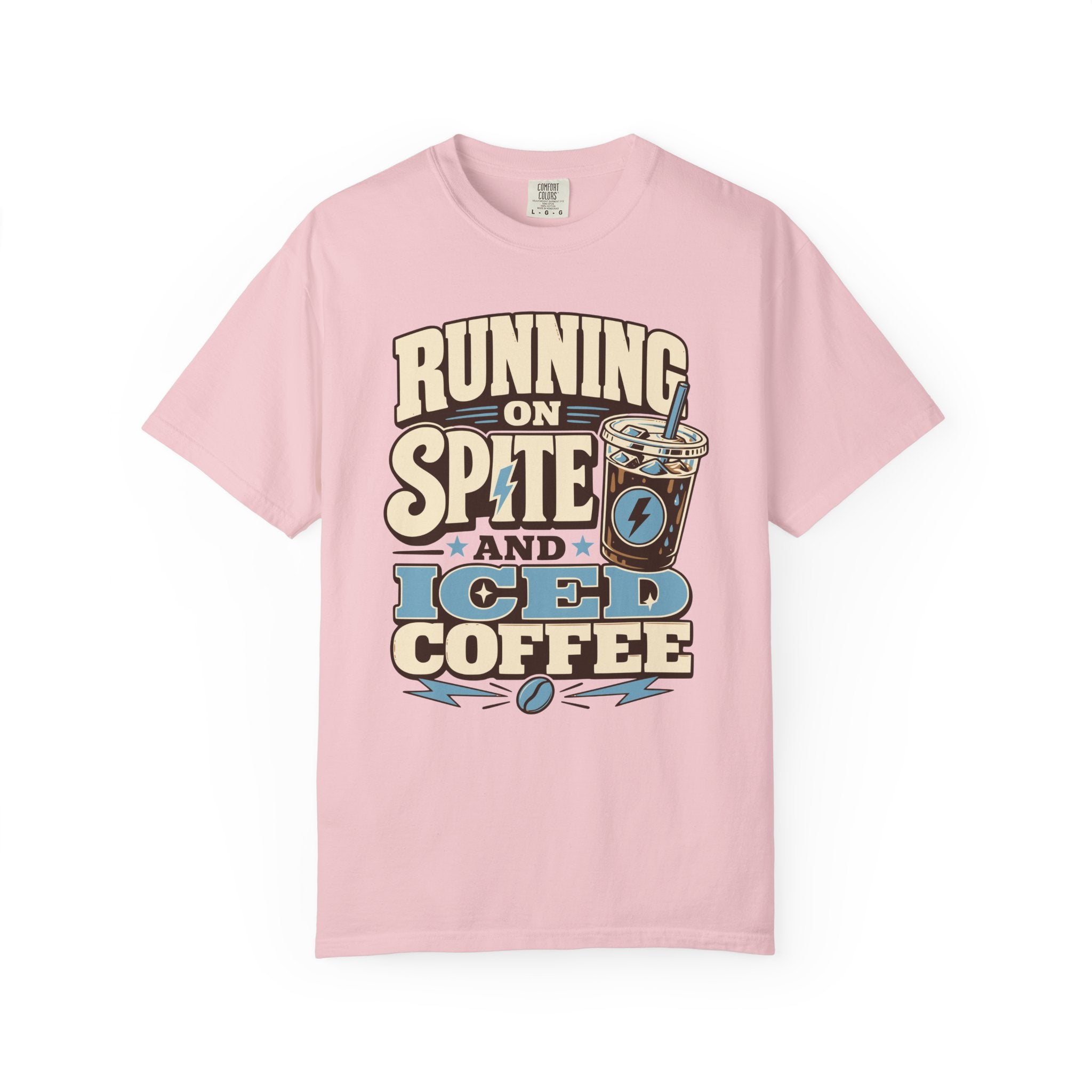 Running on Spite and Iced Coffee T-Shirt — Funny Coffee Lover Graphic Tee