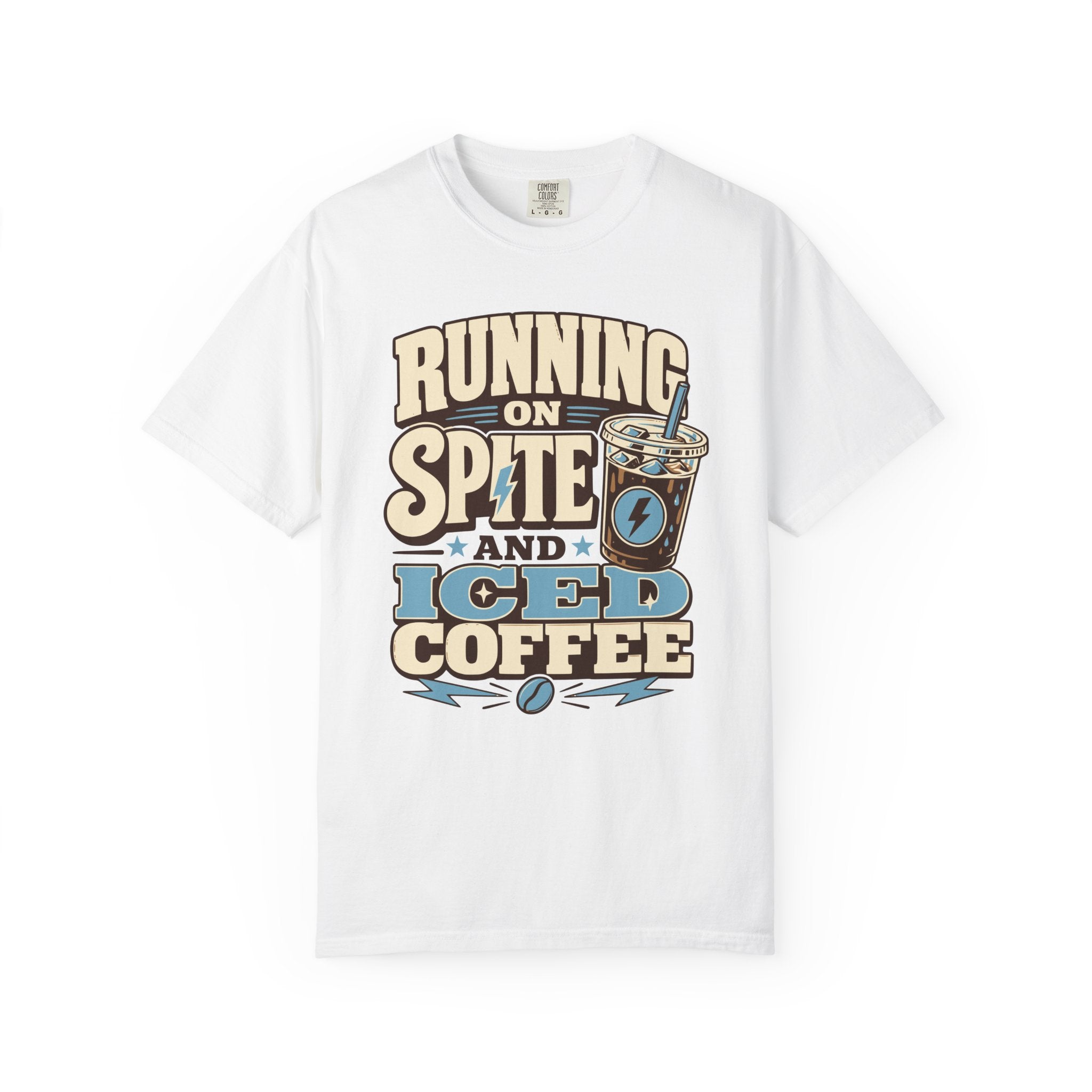 Running on Spite and Iced Coffee T-Shirt — Funny Coffee Lover Graphic Tee