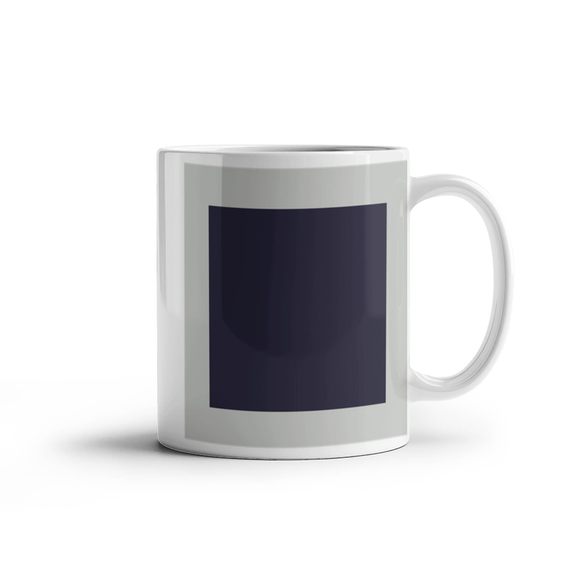 Black Suprematic Square (1915) on a white mug