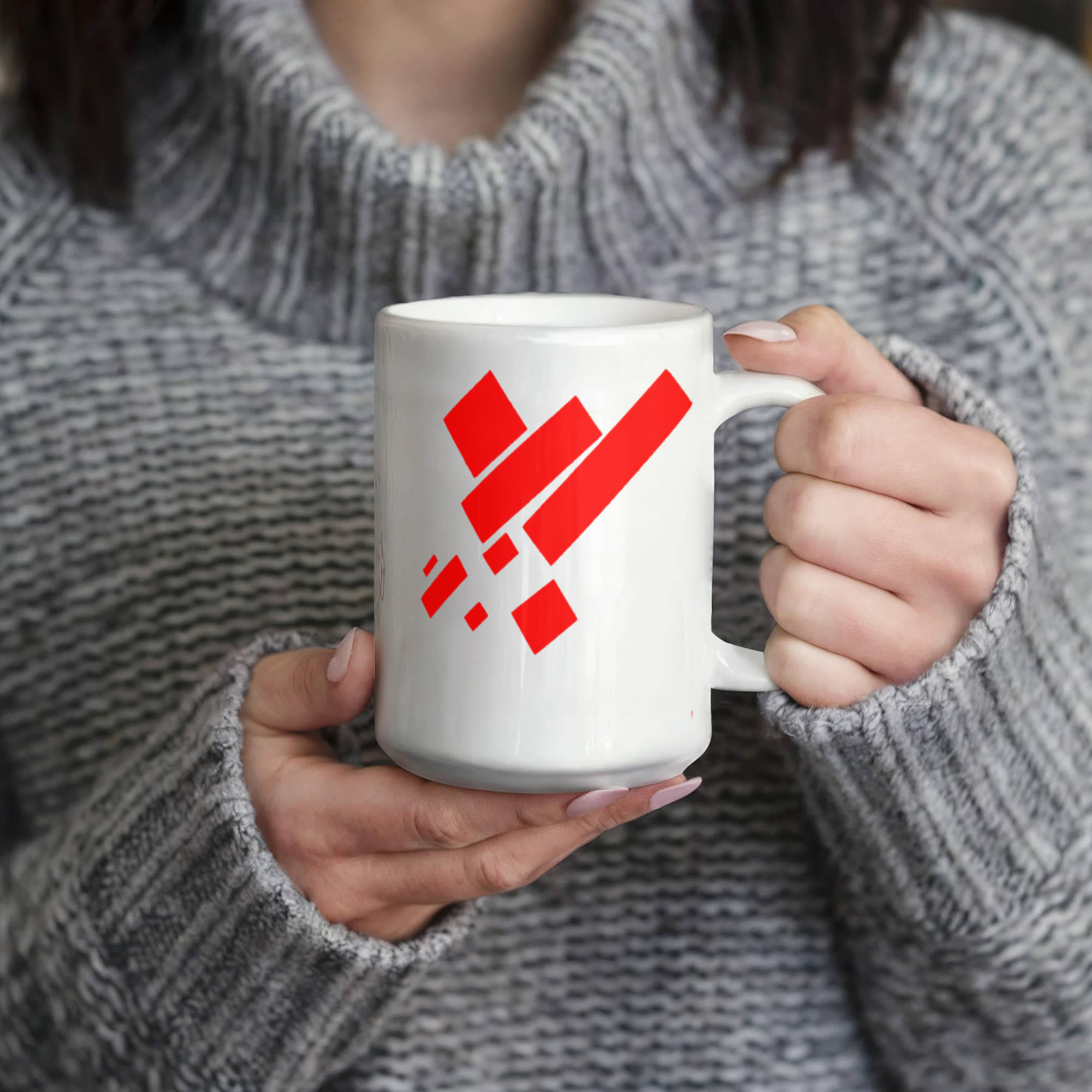 Suprematist Painting: Eight Red Rectangles (1915) on a white mug