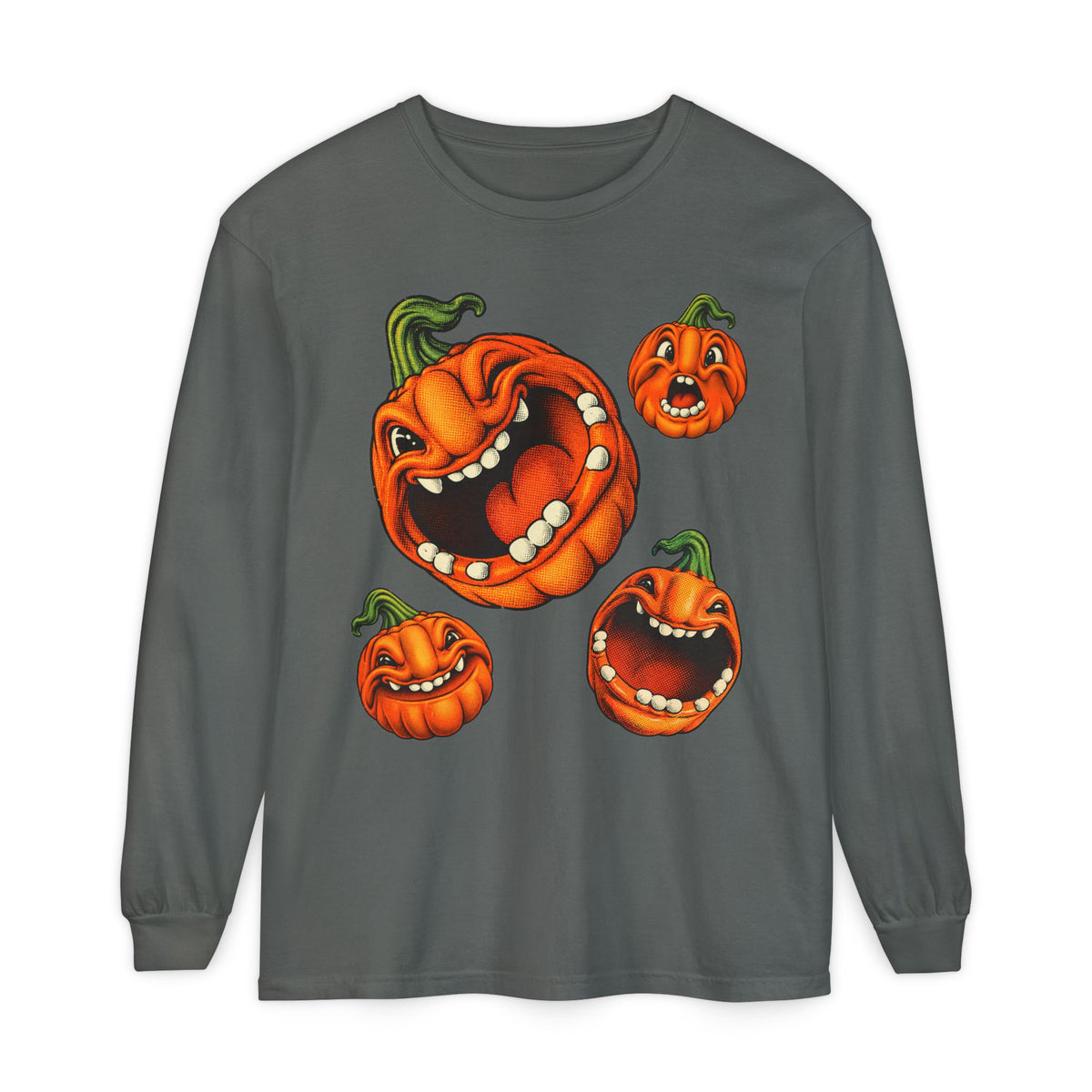 Crowd of Pumpkin Faces Long Sleeve T-Shirt