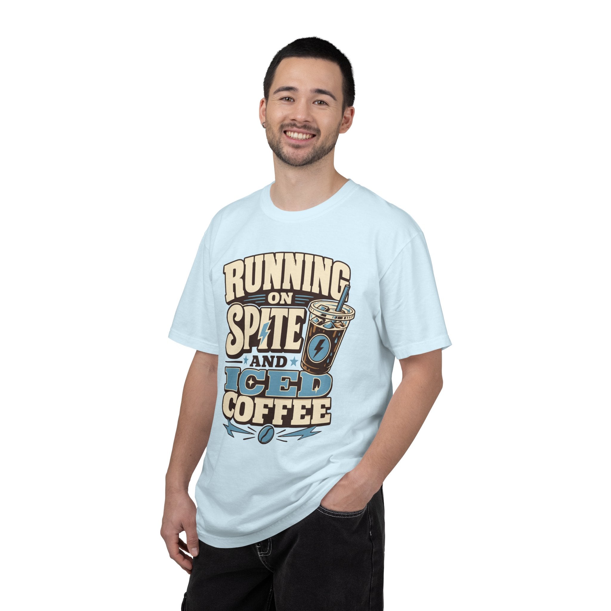 Running on Spite and Iced Coffee T-Shirt — Funny Coffee Lover Graphic Tee