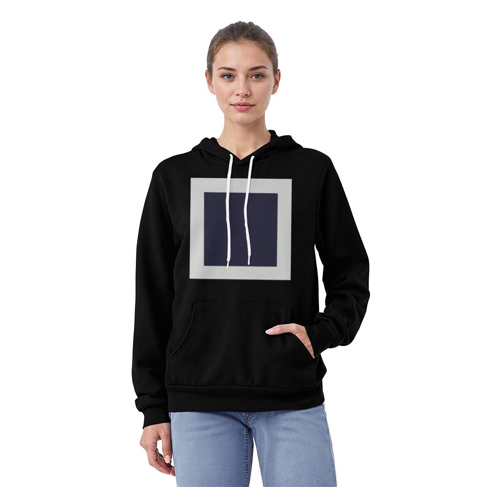 Black Suprematic Square (1915) on a hoodie