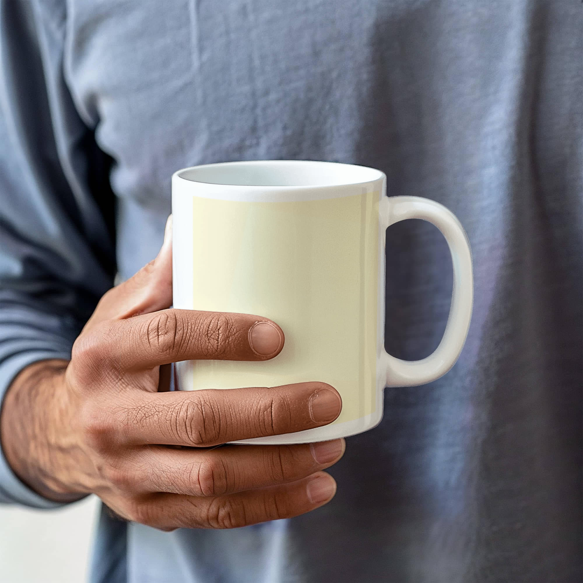 Suprematist Composition: White on White (1918) on a white mug