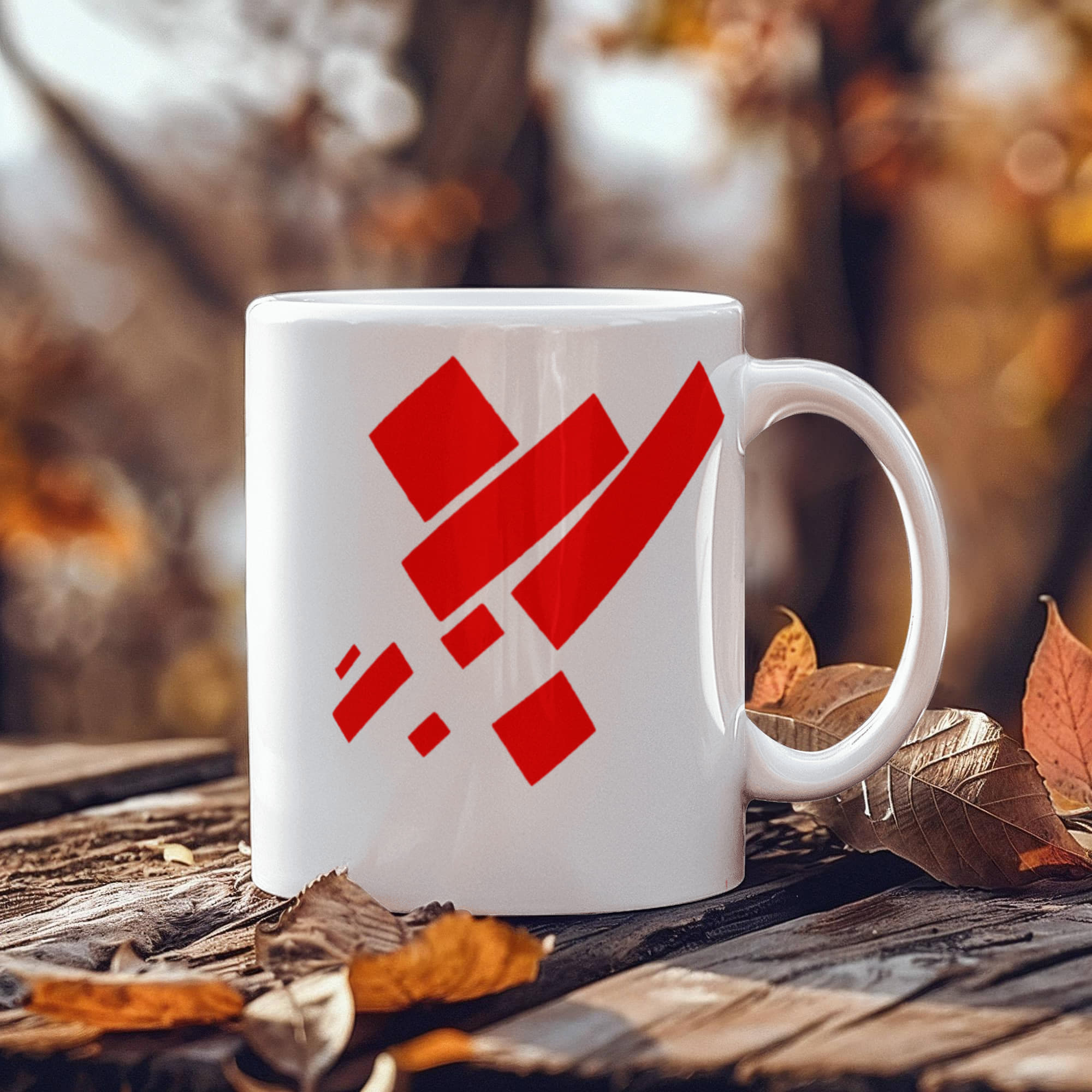 Suprematist Painting: Eight Red Rectangles (1915) on a white mug
