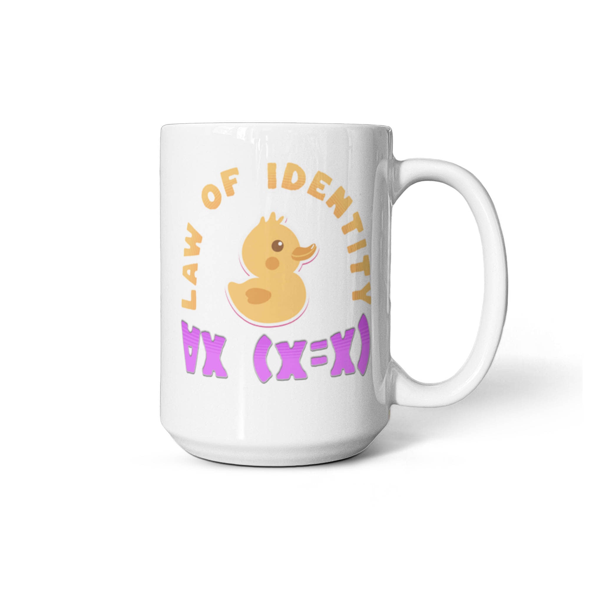 Law of Identity Duckie on a mug