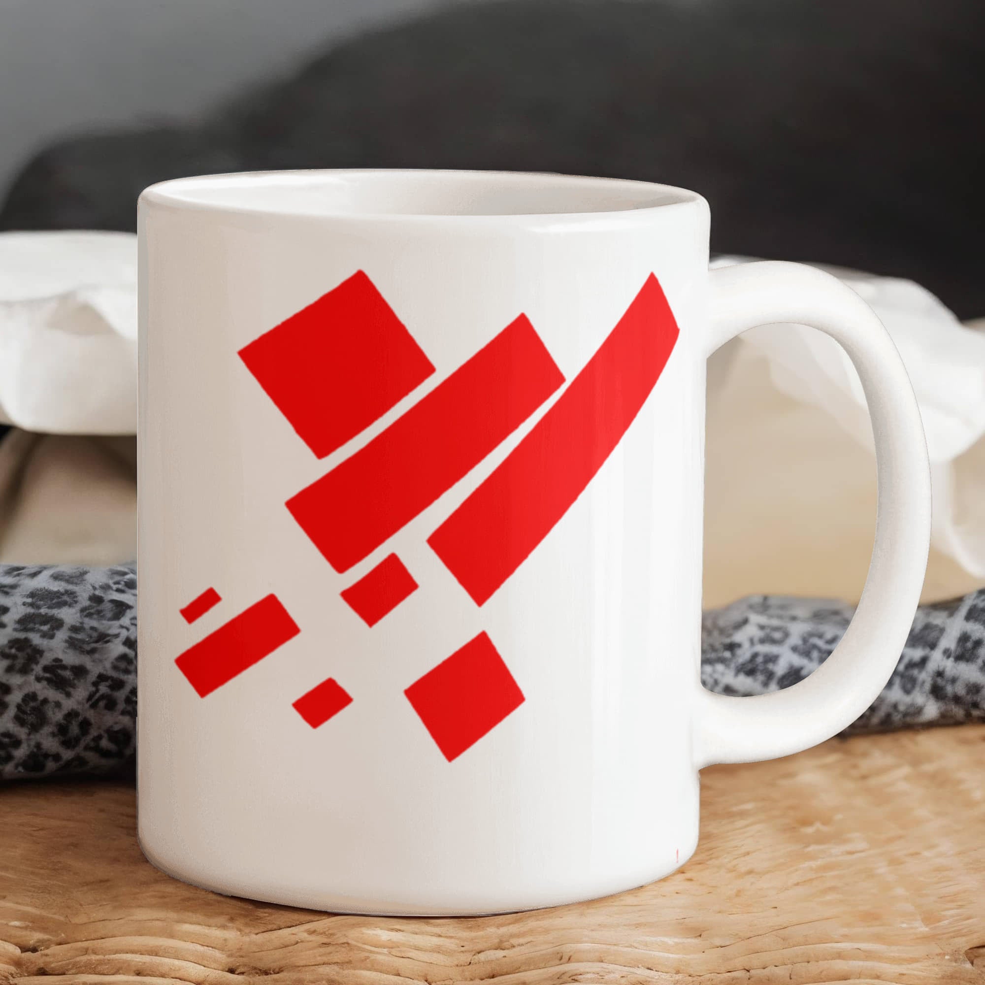 Suprematist Painting: Eight Red Rectangles (1915) on a white mug