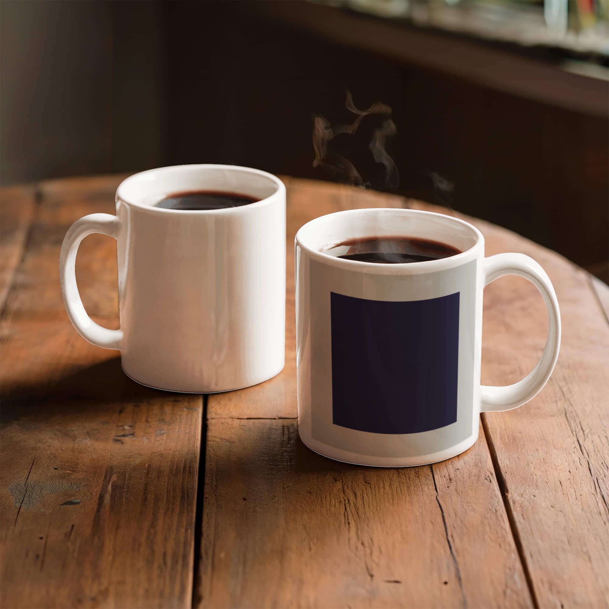 Black Suprematic Square (1915) on a white mug