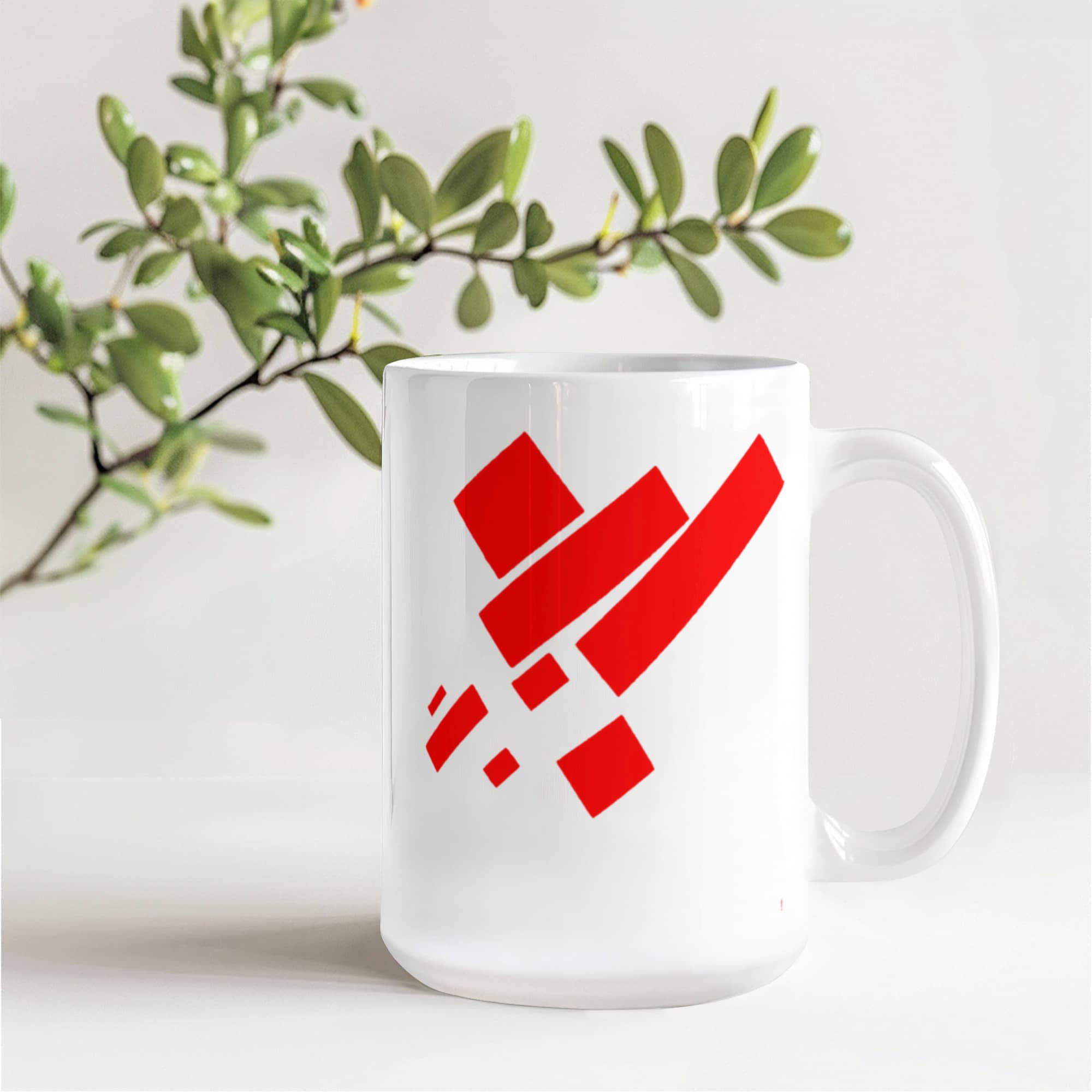 Suprematist Painting: Eight Red Rectangles (1915) on a white mug