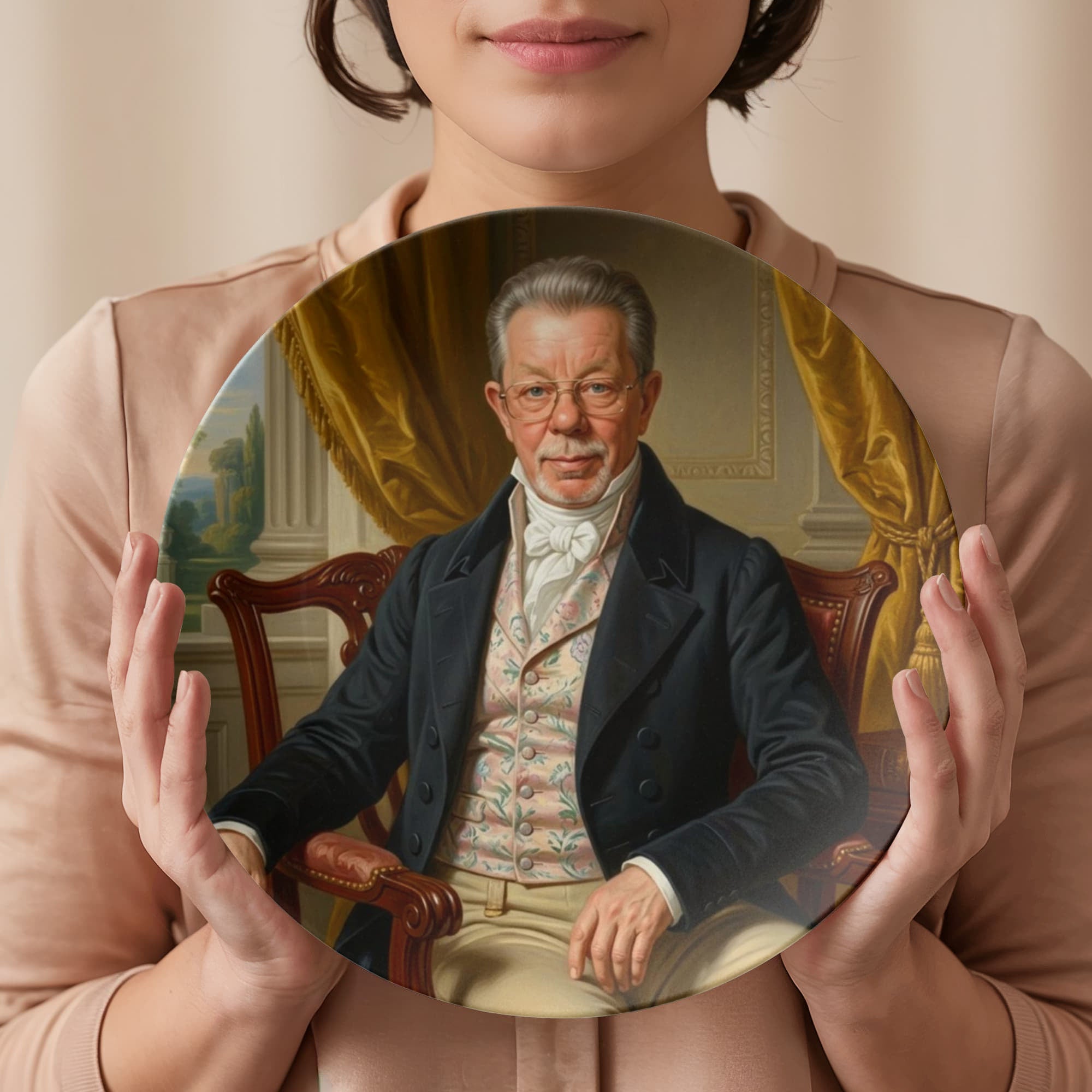 Regency Era Portrait in Gentlemen's Attire - 10” Plate