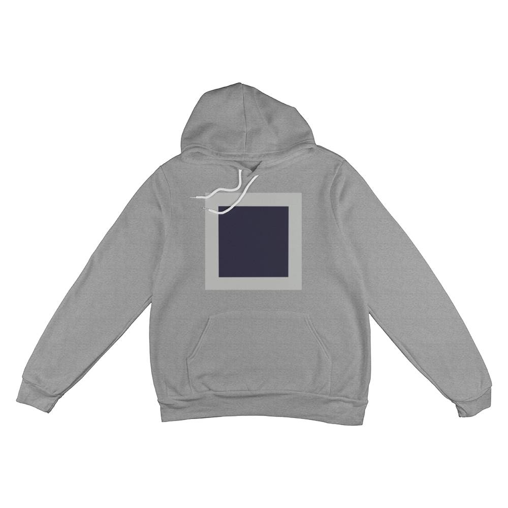 Black Suprematic Square (1915) on a hoodie