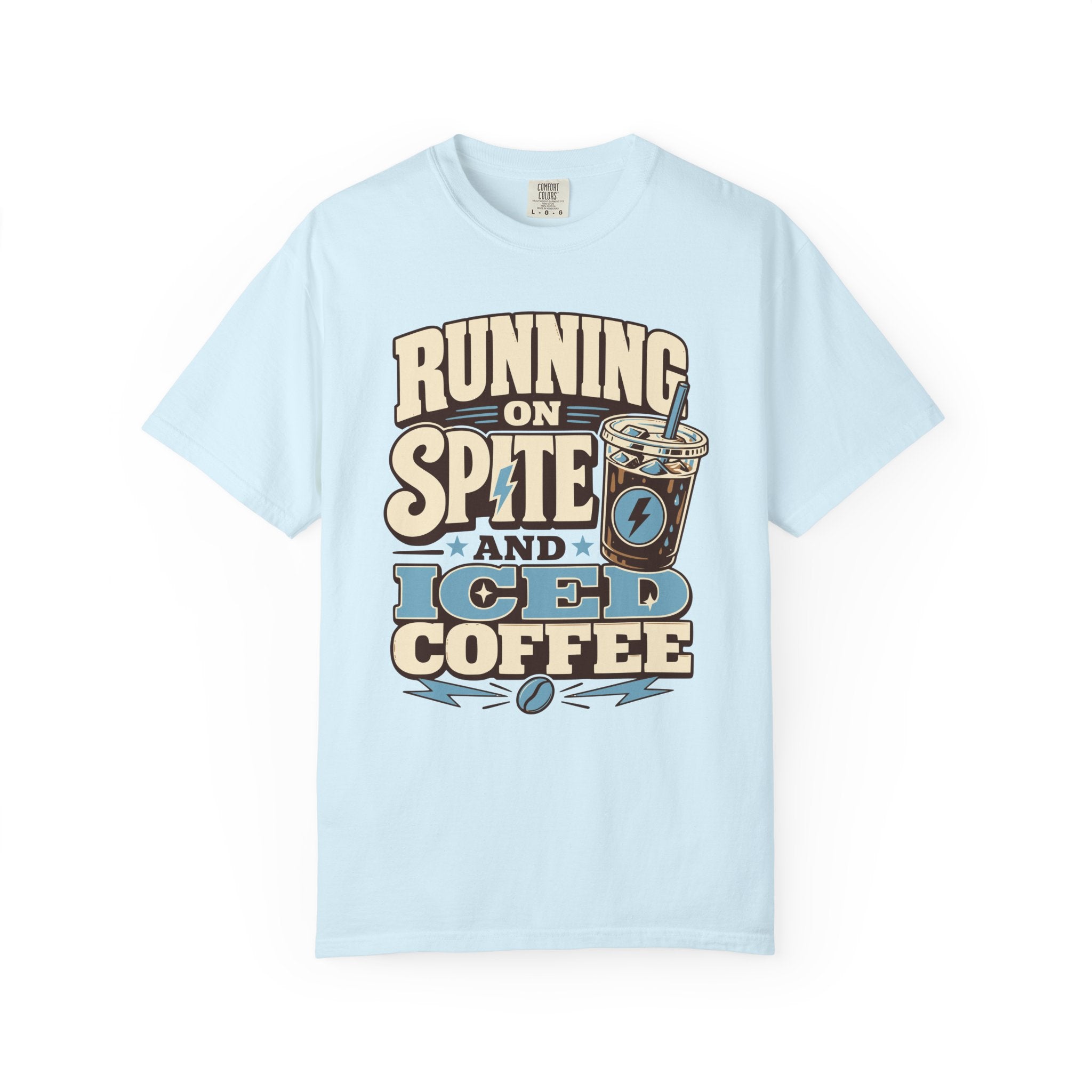 Running on Spite and Iced Coffee T-Shirt — Funny Coffee Lover Graphic Tee