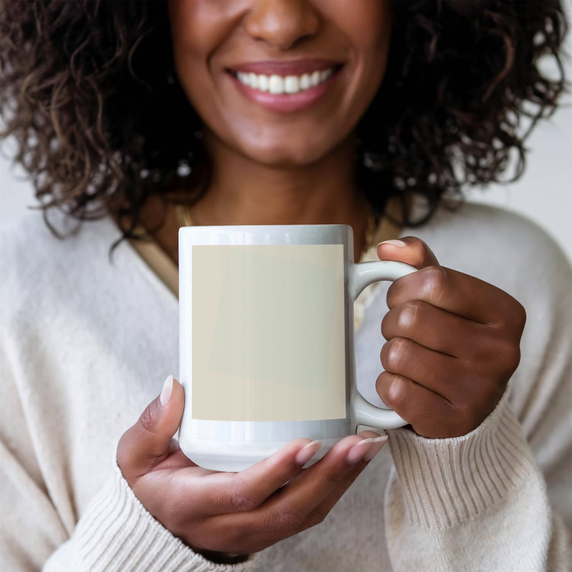 Suprematist Composition: White on White (1918) on a white mug
