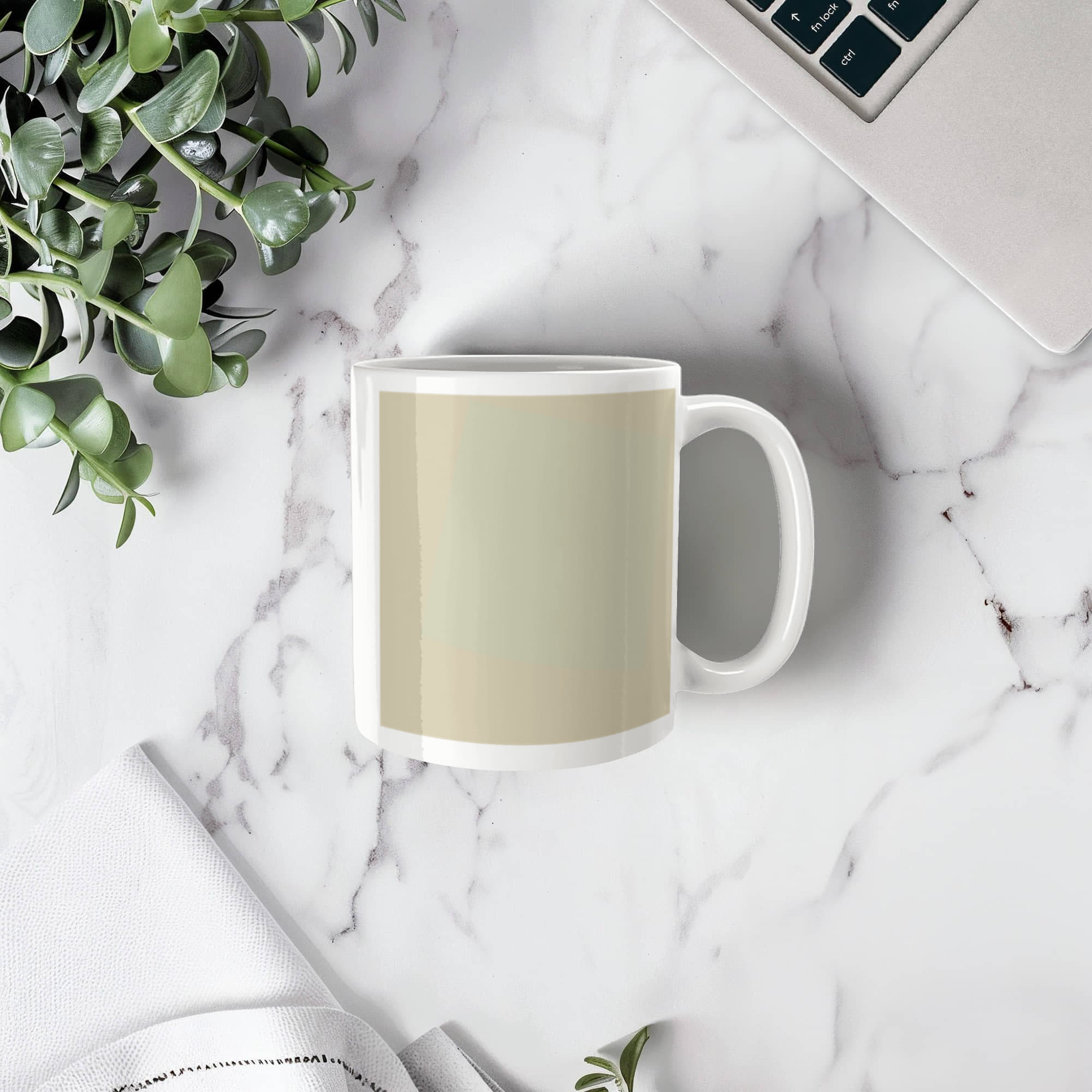 Suprematist Composition: White on White (1918) on a white mug