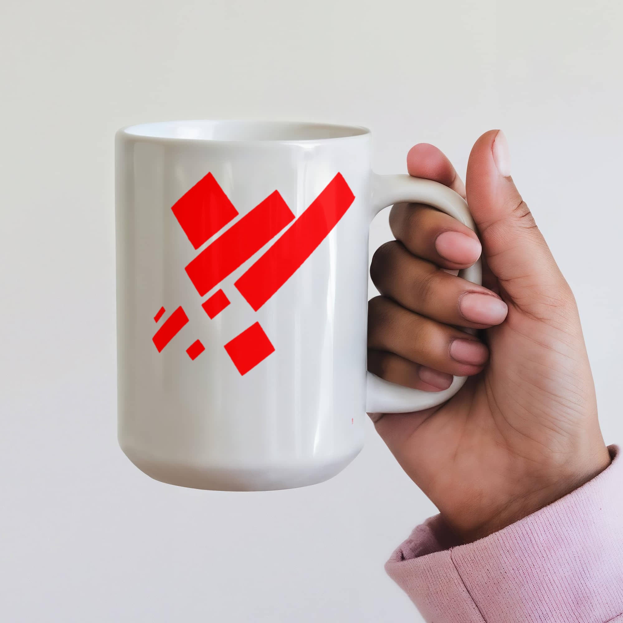 Suprematist Painting: Eight Red Rectangles (1915) on a white mug