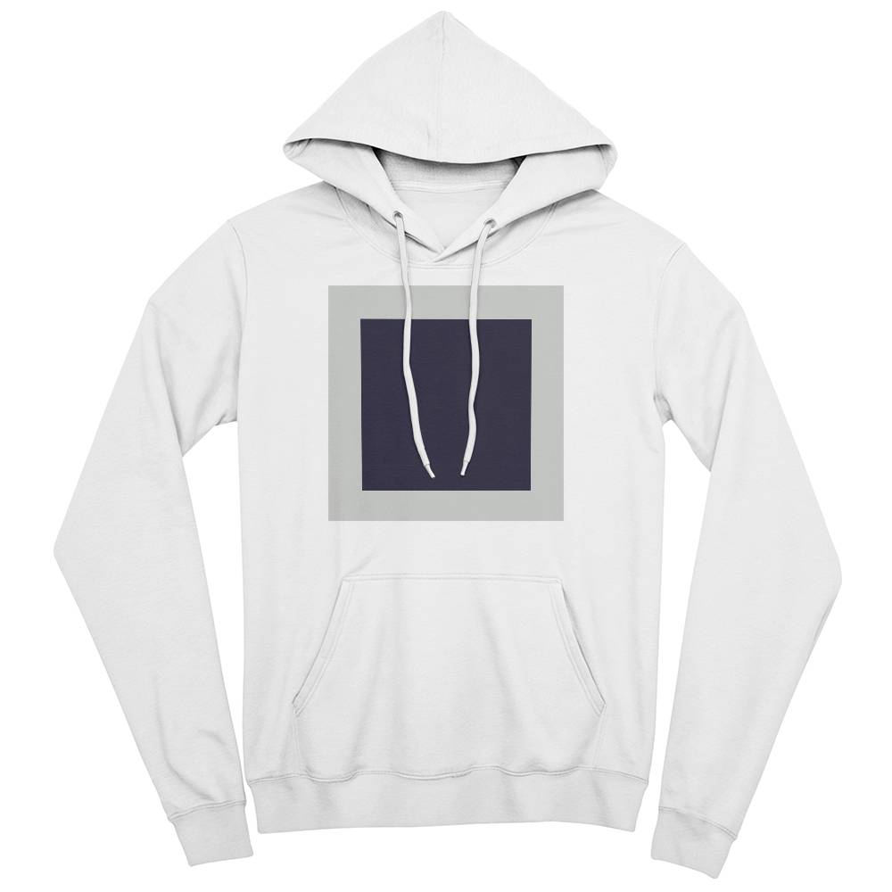 Black Suprematic Square (1915) on a hoodie