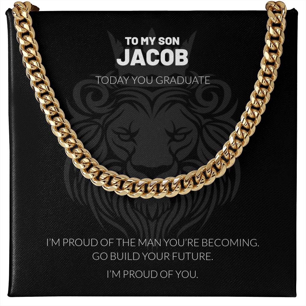 Personalized Graduation Necklace for Son – Cuban Link Gift