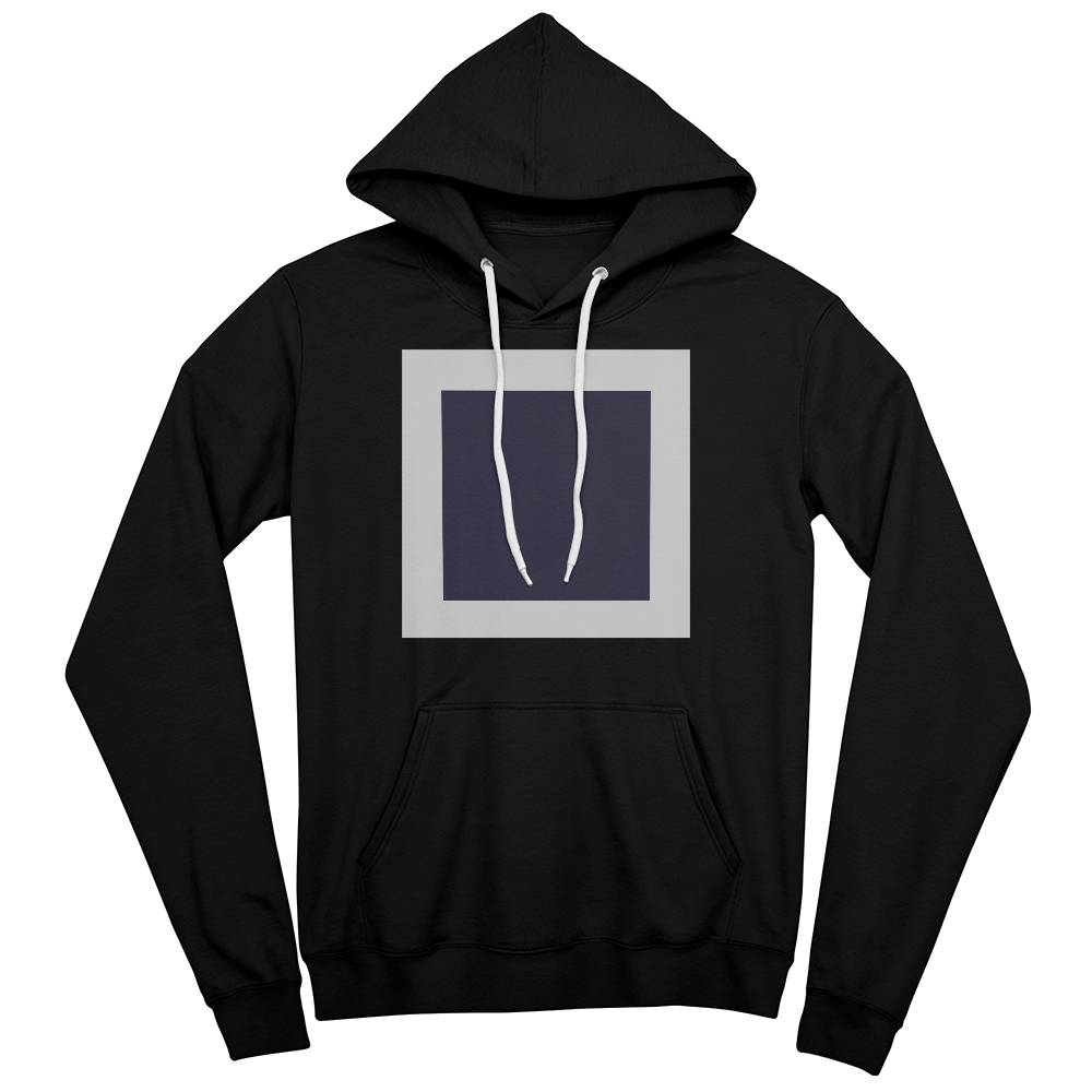 Black Suprematic Square (1915) on a hoodie