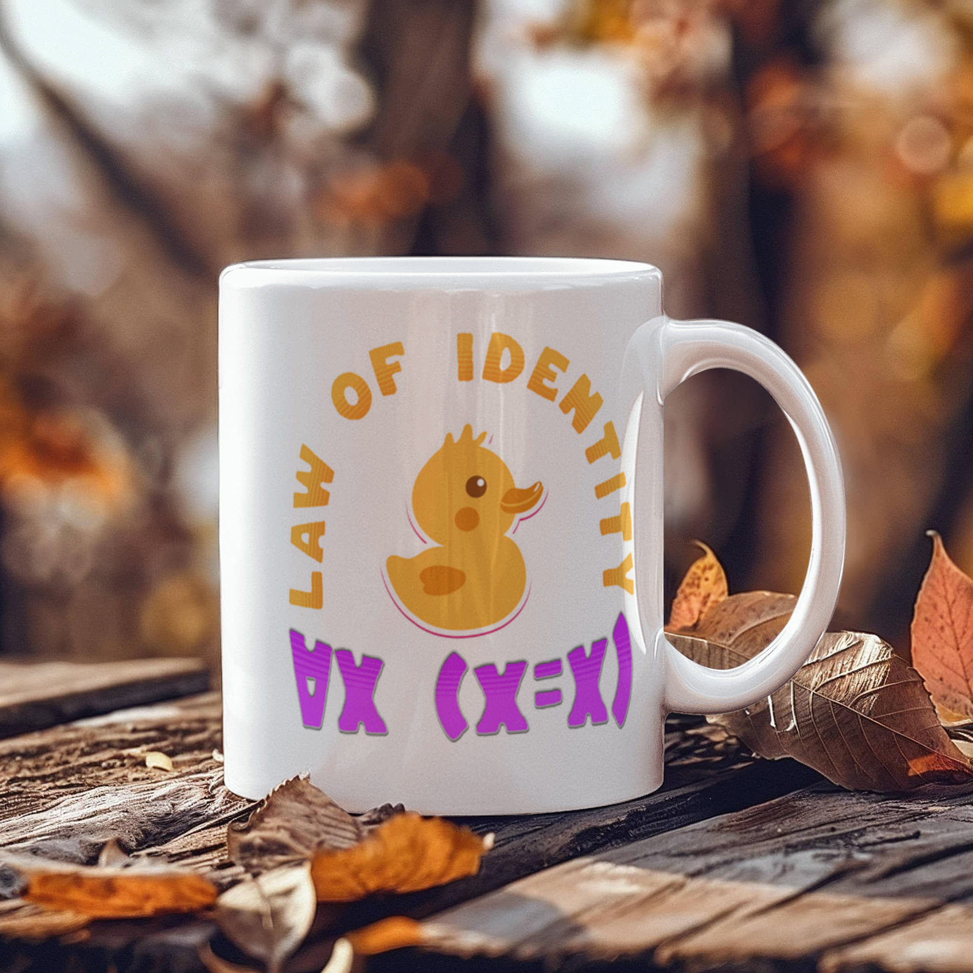 Law of Identity Duckie on a mug