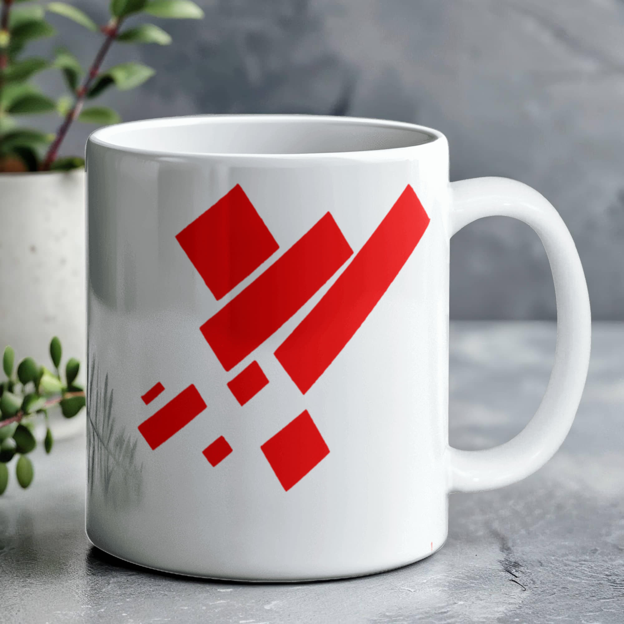 Suprematist Painting: Eight Red Rectangles (1915) on a white mug