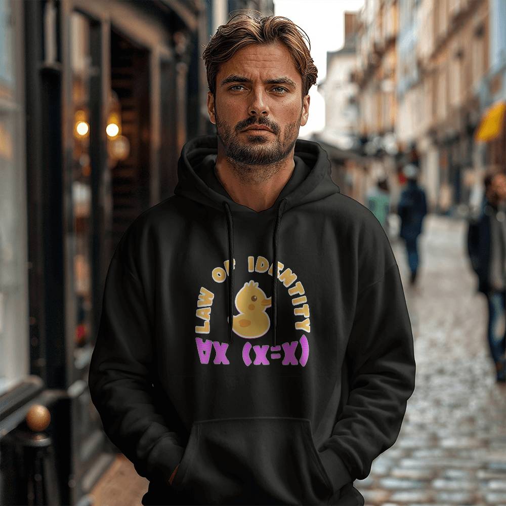 Law of Identity Duckie on a hoodie