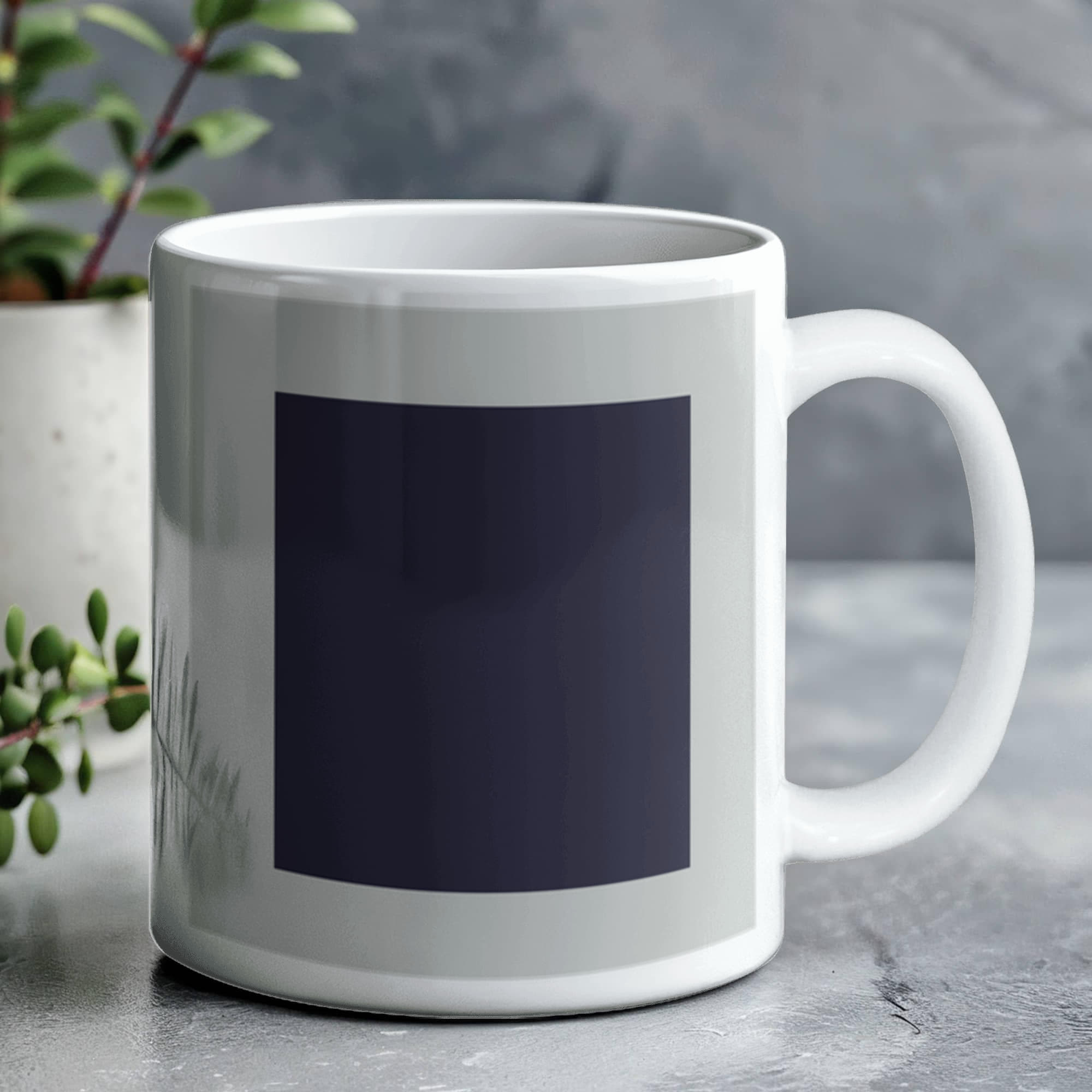 Black Suprematic Square (1915) on a white mug