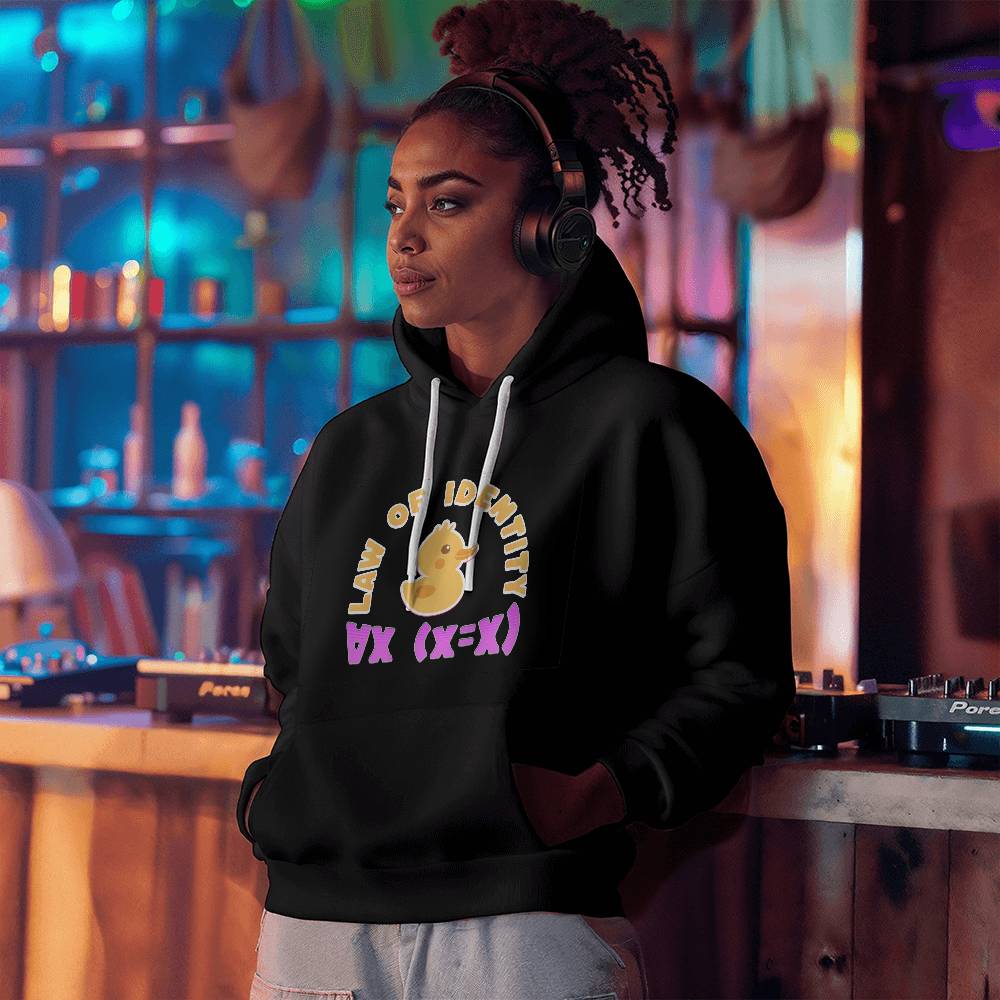 Law of Identity Duckie on a hoodie