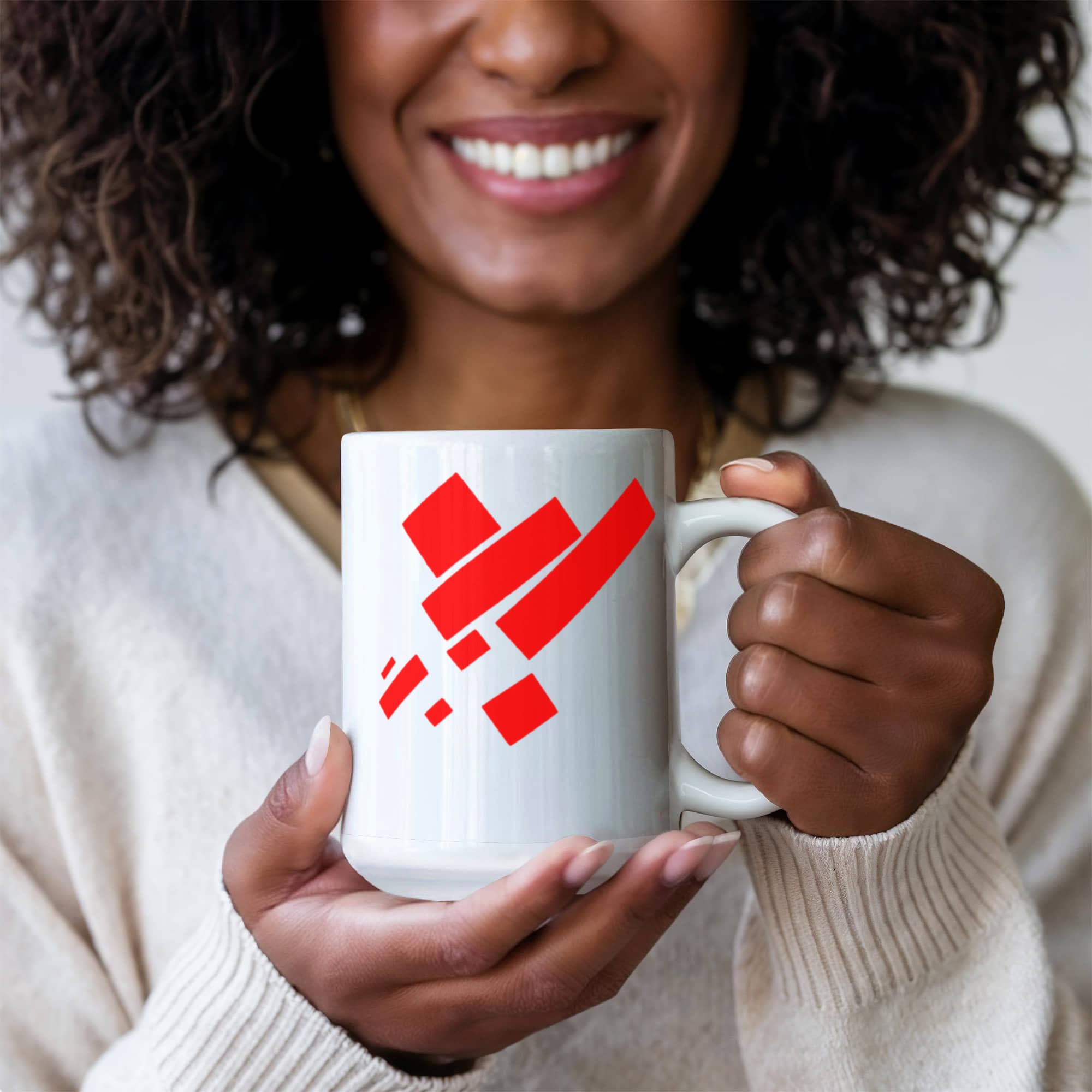 Suprematist Painting: Eight Red Rectangles (1915) on a white mug
