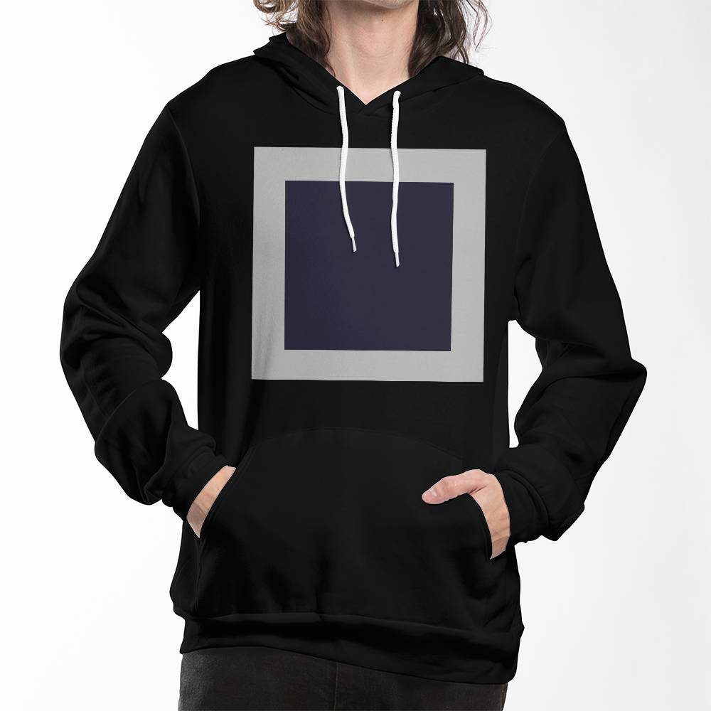 Black Suprematic Square (1915) on a hoodie