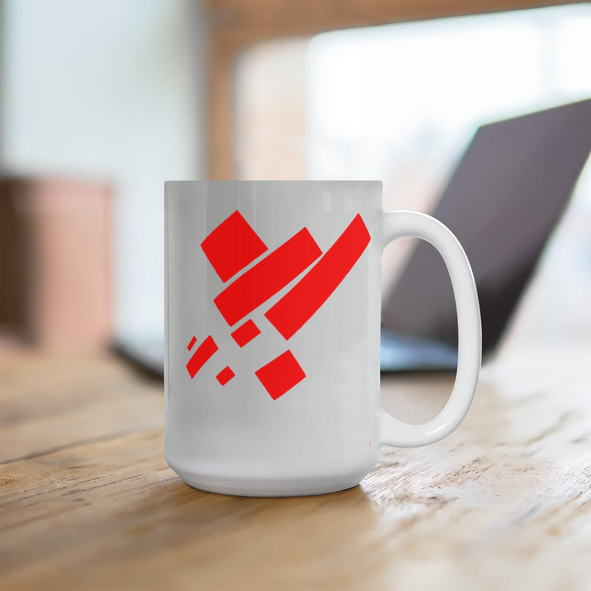 Suprematist Painting: Eight Red Rectangles (1915) on a white mug