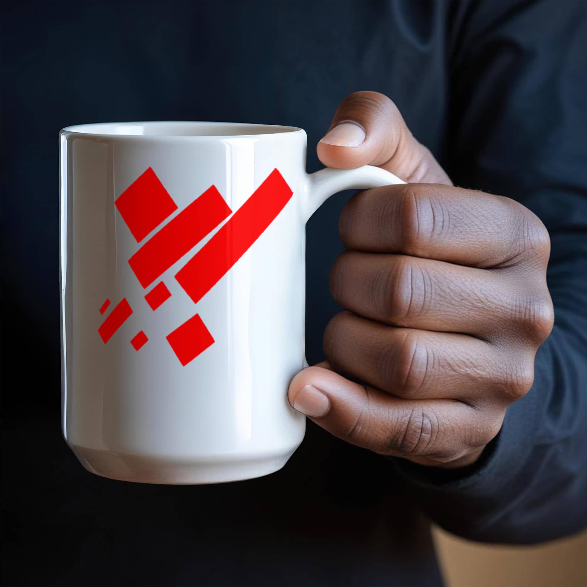 Suprematist Painting: Eight Red Rectangles (1915) on a white mug