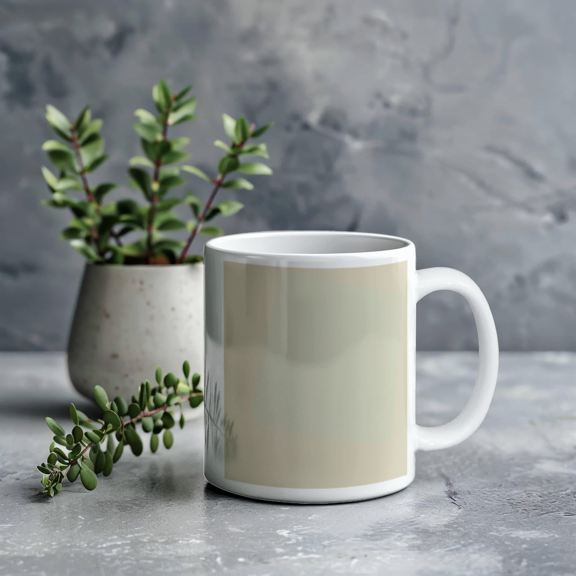 Suprematist Composition: White on White (1918) on a white mug