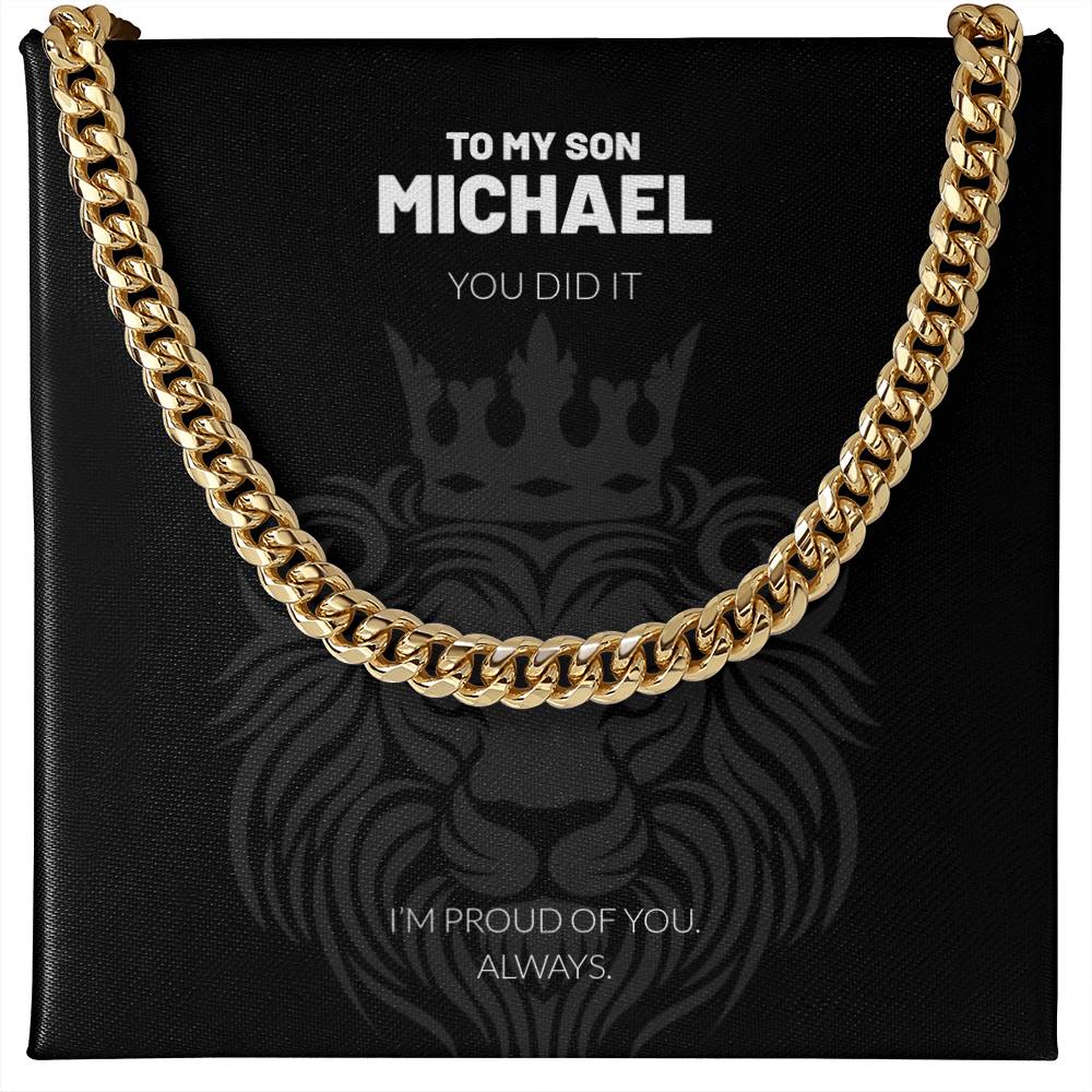 Personalized Graduation Necklace for Son – Cuban Link Gift