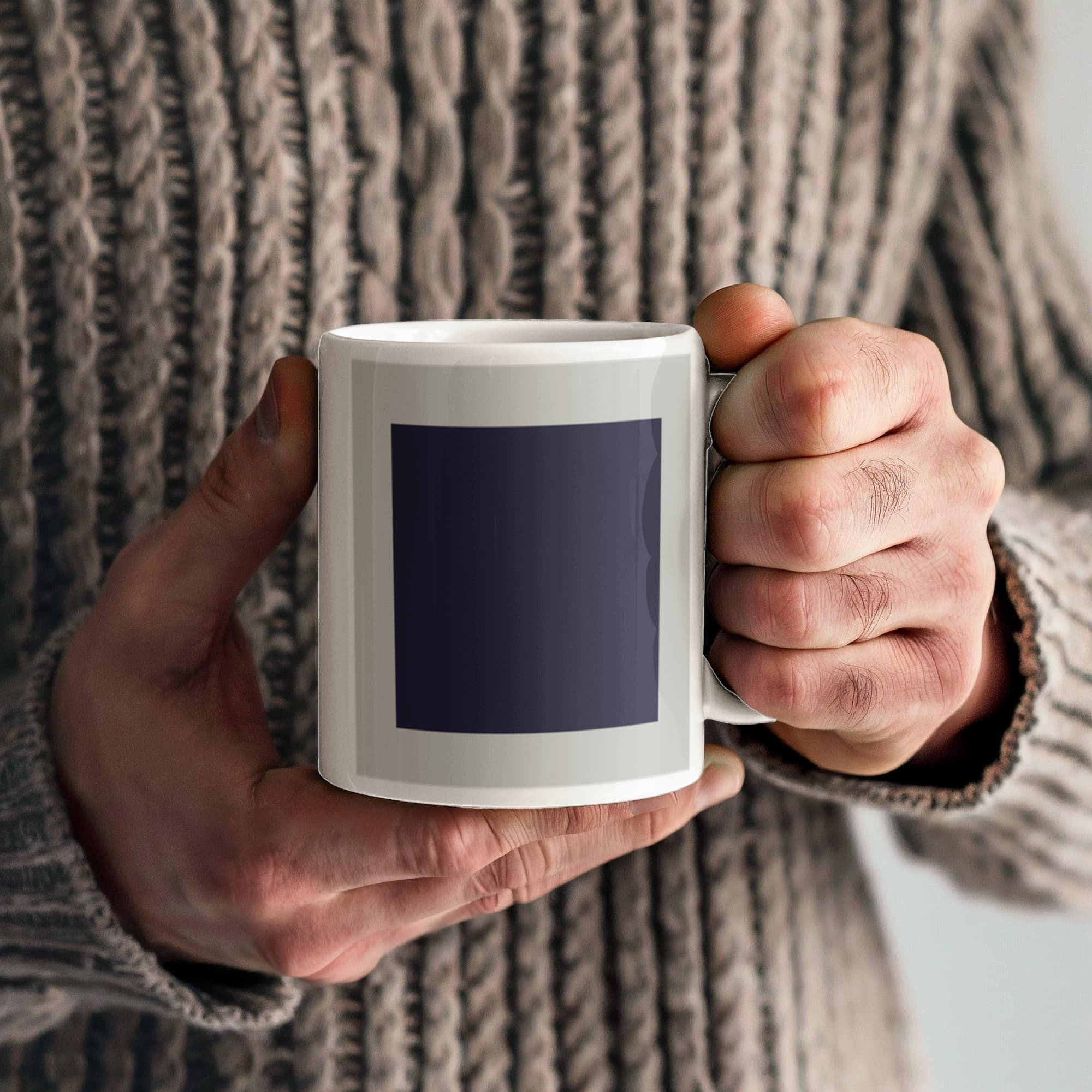 Black Suprematic Square (1915) on a white mug