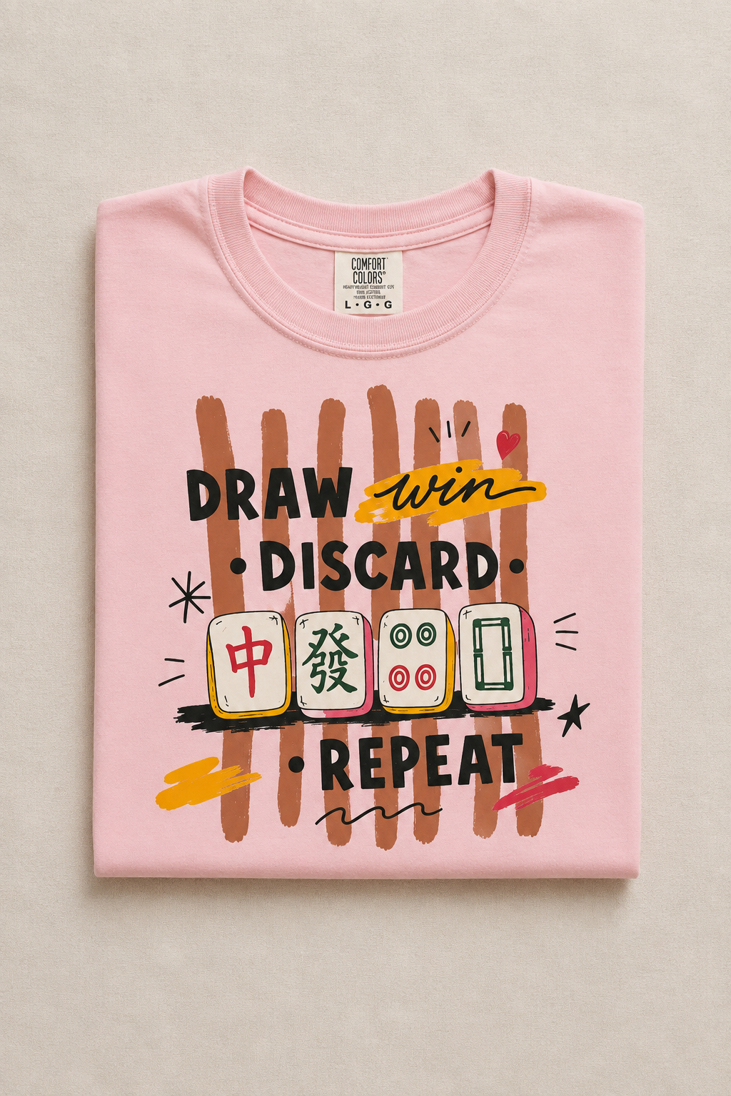 Draw • Discard • Repeat Mahjong Tee — Garment-Dyed Unisex T-Shirt