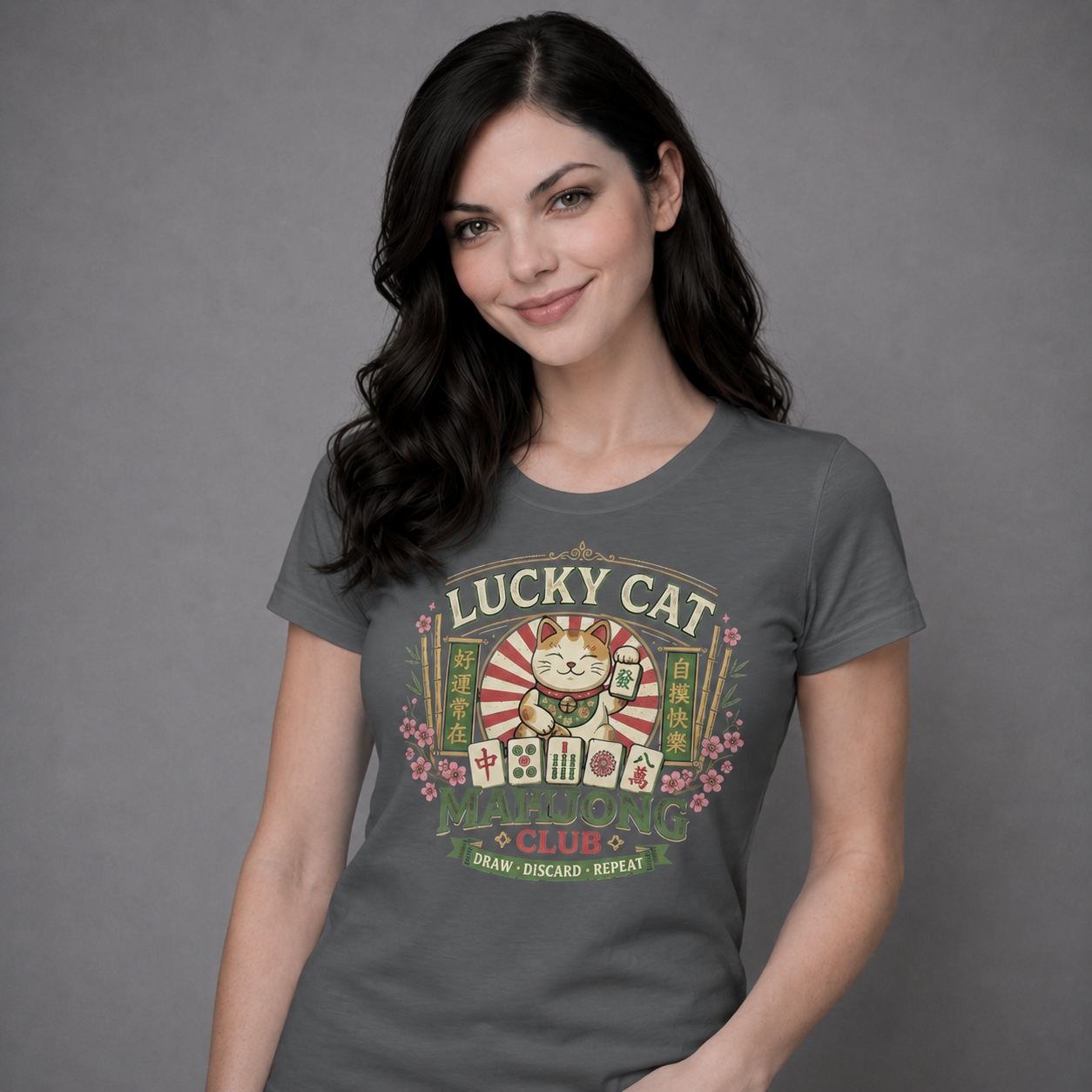 Lucky Cat Mahjong T-Shirt