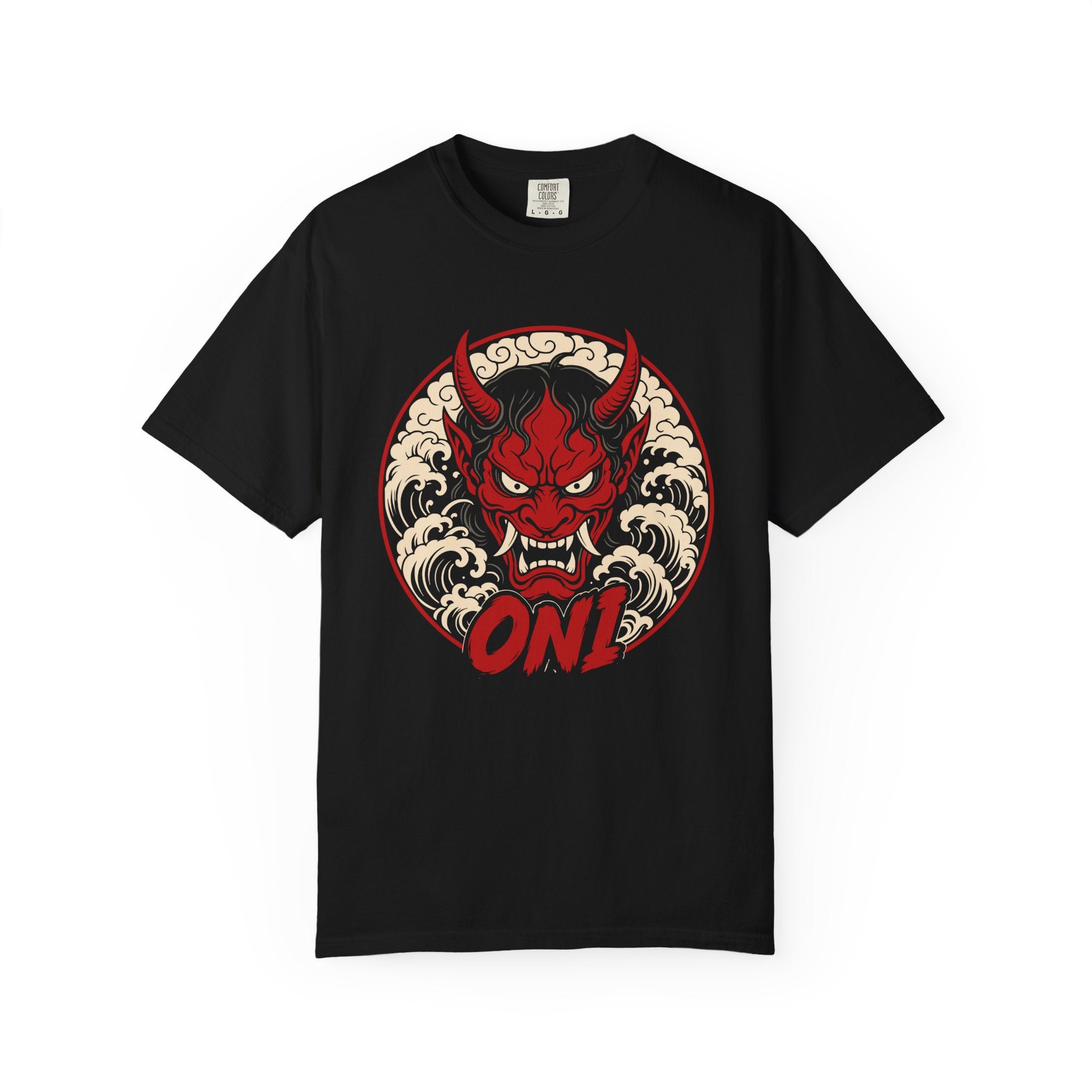 ONI — Hannya Demon Tee | 2026 | Japanese Devil Mask Retro Art | Comfort Colors 1717 Garment-Dyed T-Shirt