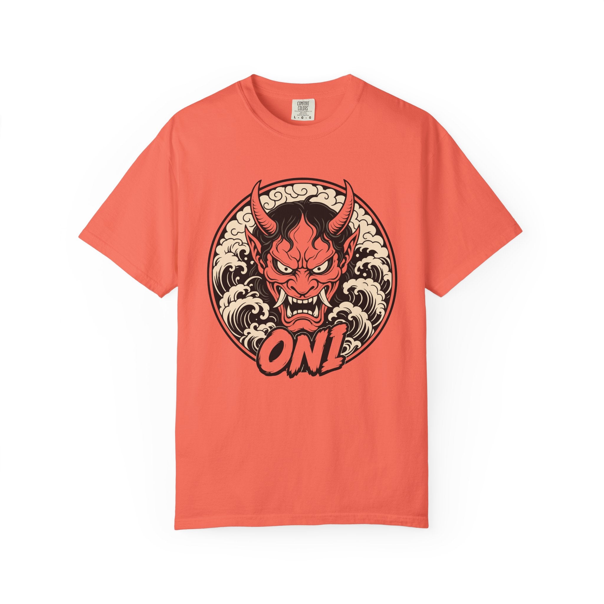 ONI — Hannya Demon Tee | 2026 | Japanese Devil Mask Retro Art | Comfort Colors 1717 Garment-Dyed T-Shirt