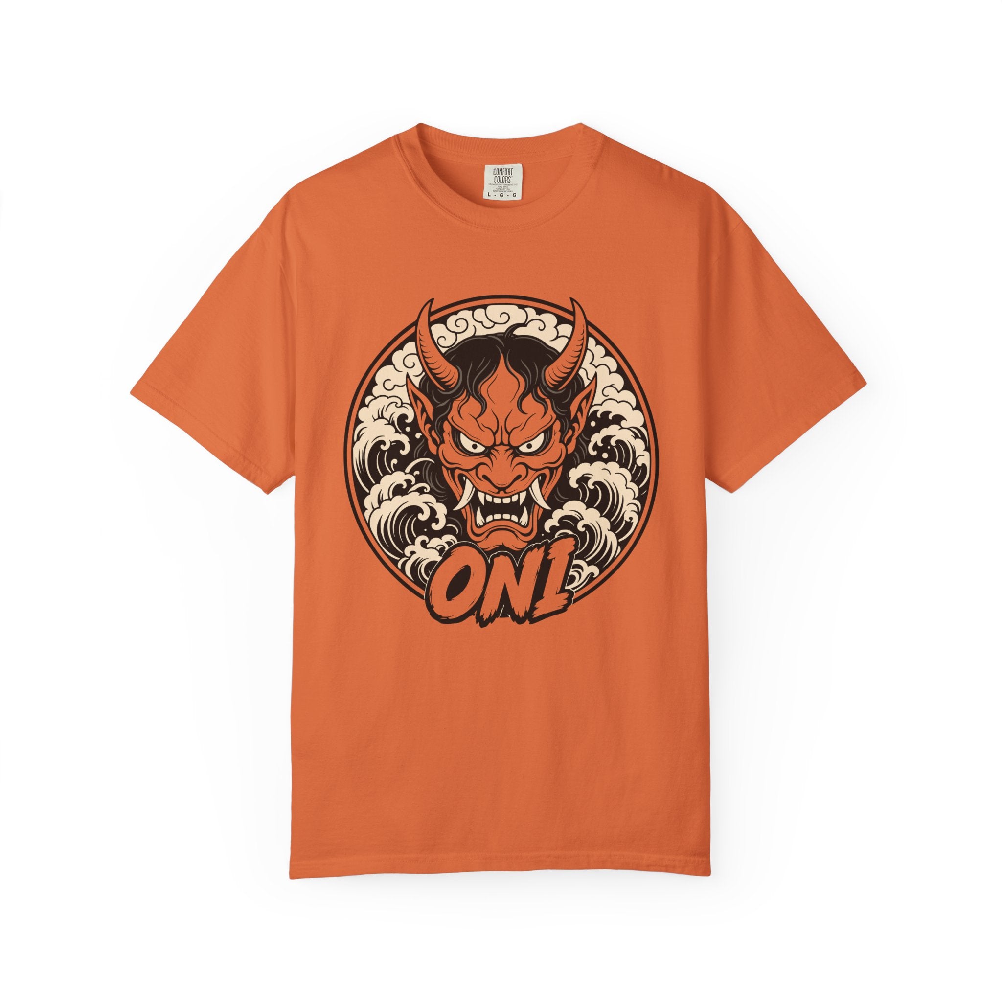 ONI — Hannya Demon Tee | 2026 | Japanese Devil Mask Retro Art | Comfort Colors 1717 Garment-Dyed T-Shirt