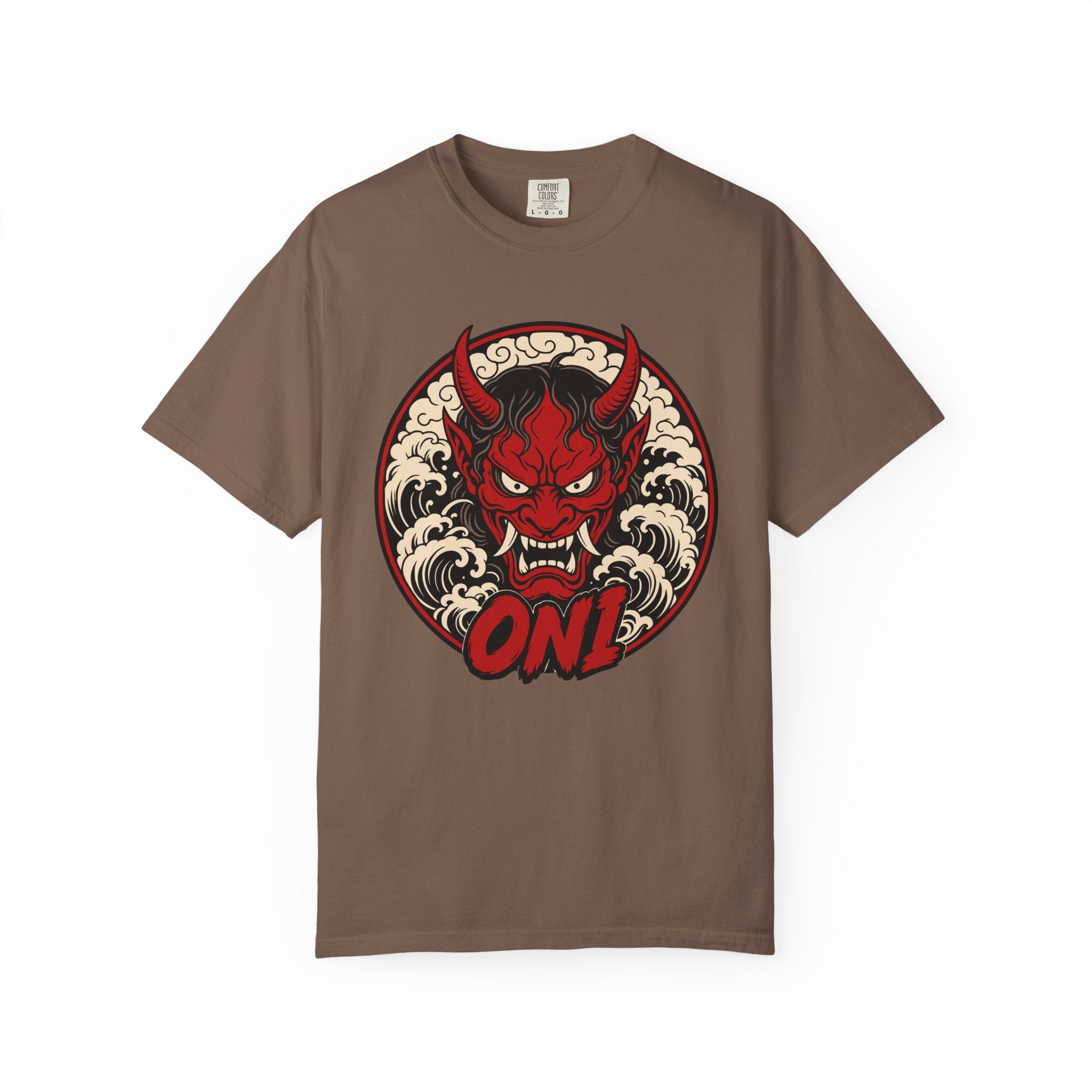 ONI — Hannya Demon Tee | 2026 | Japanese Devil Mask Retro Art | Comfort Colors 1717 Garment-Dyed T-Shirt