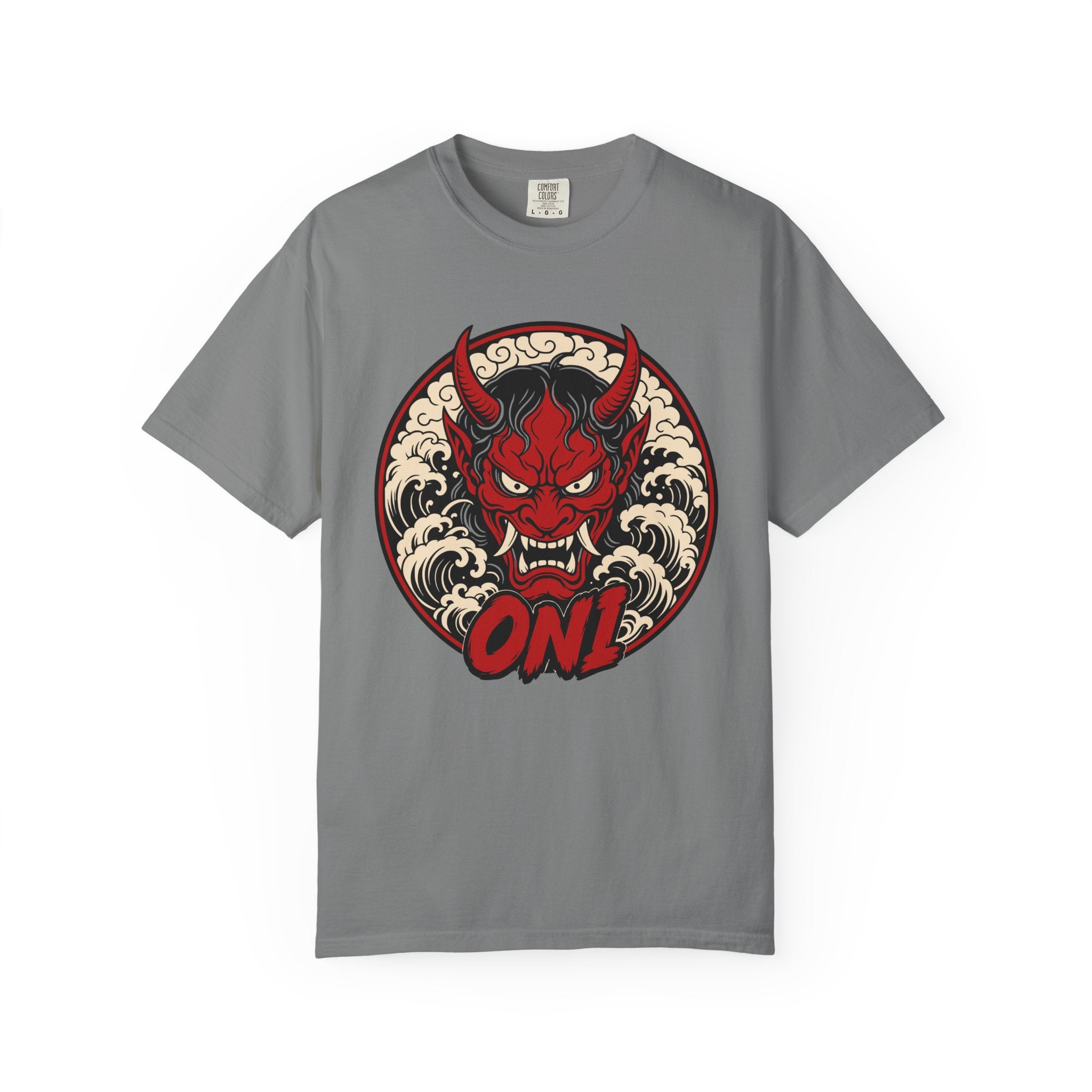 ONI — Hannya Demon Tee | 2026 | Japanese Devil Mask Retro Art | Comfort Colors 1717 Garment-Dyed T-Shirt