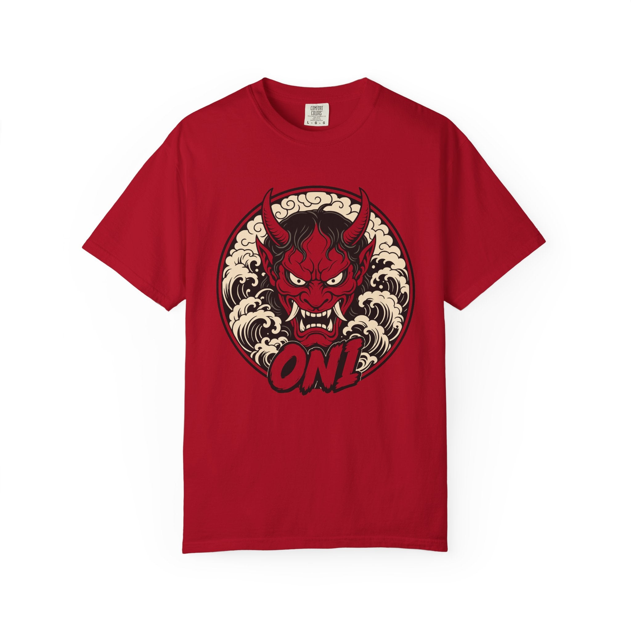 ONI — Hannya Demon Tee | 2026 | Japanese Devil Mask Retro Art | Comfort Colors 1717 Garment-Dyed T-Shirt