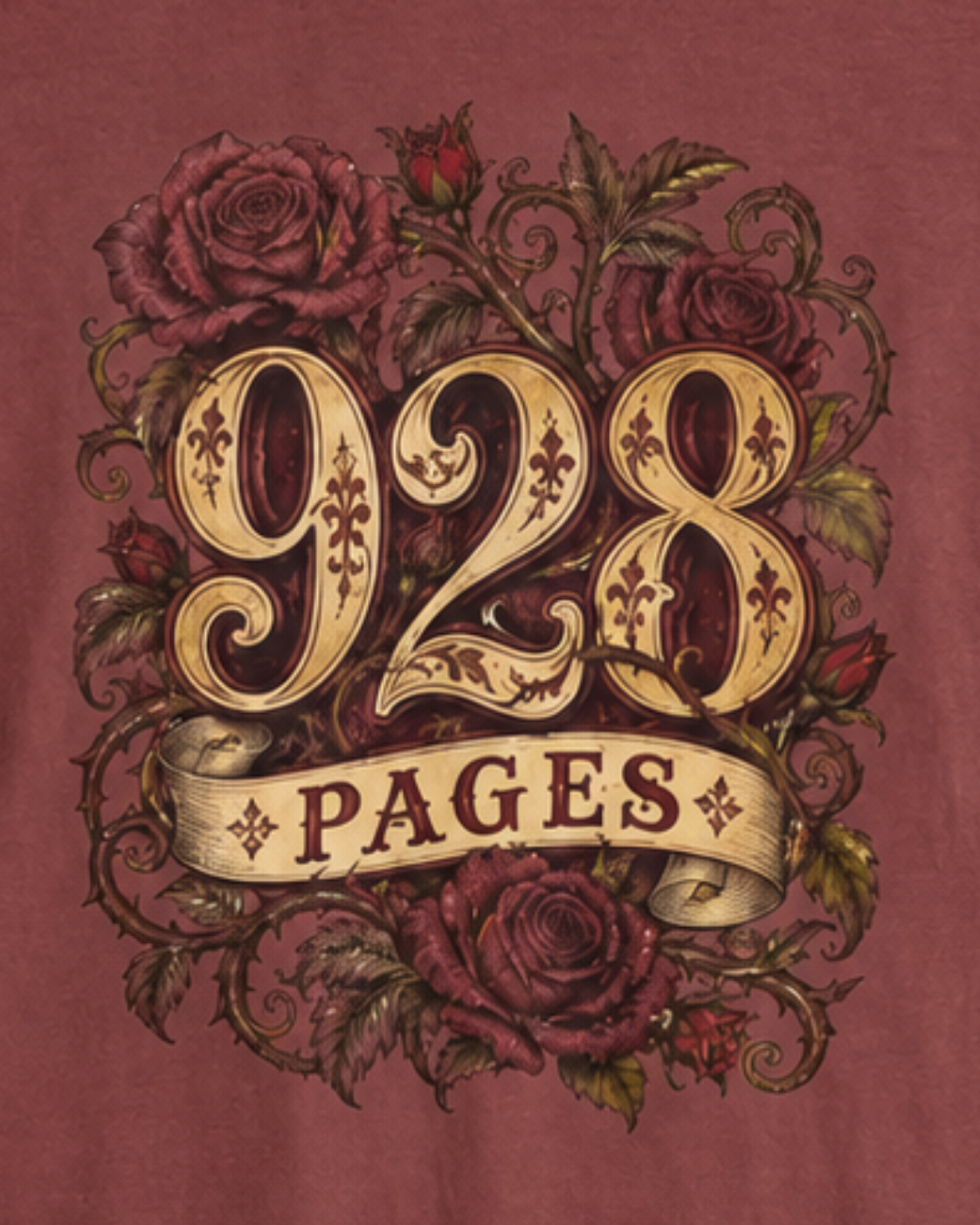 928 Pages Long Sleeve Tee | Thorns & Roses Romantasy Shirt
