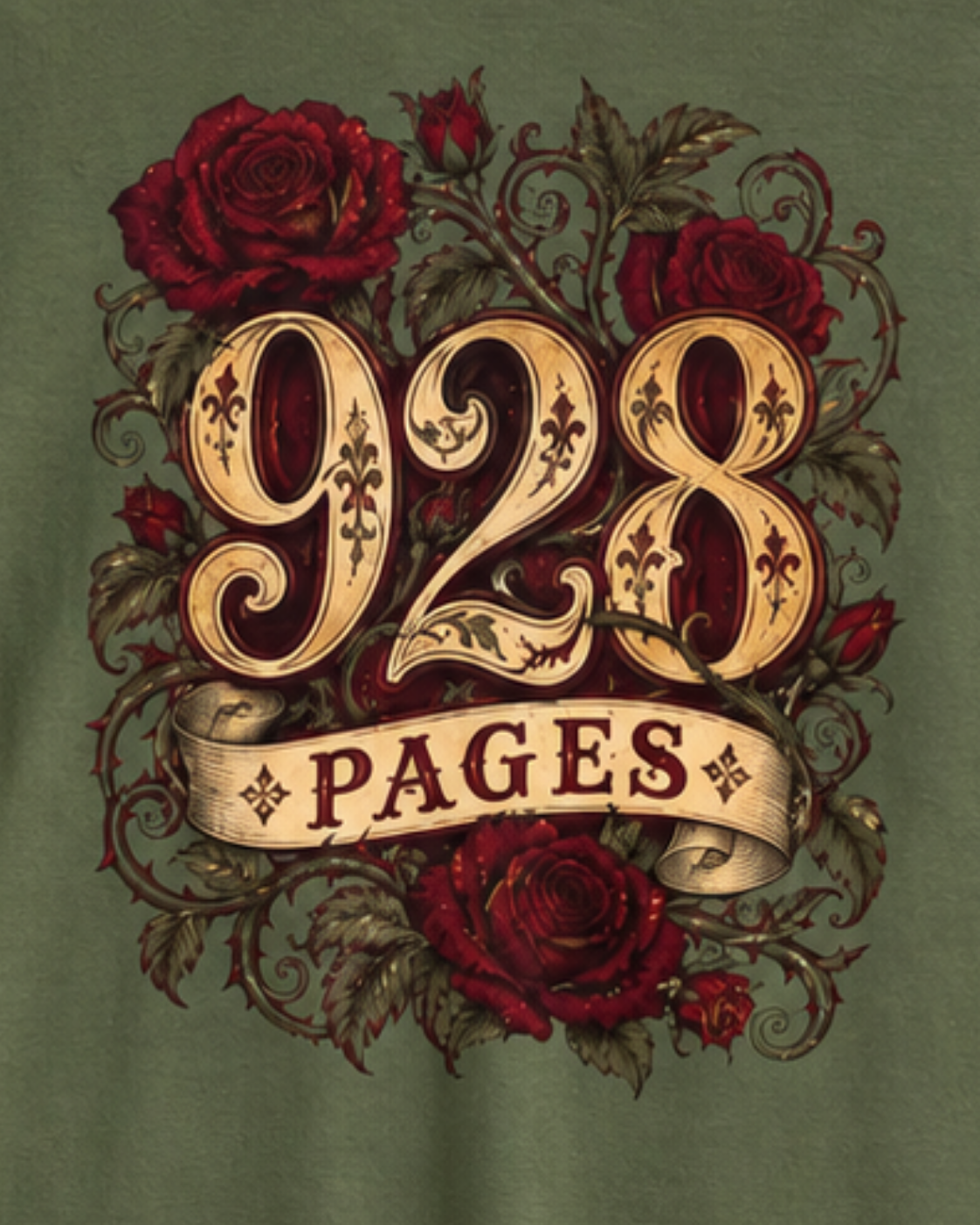 928 Pages Long Sleeve Tee | Thorns & Roses Romantasy Shirt